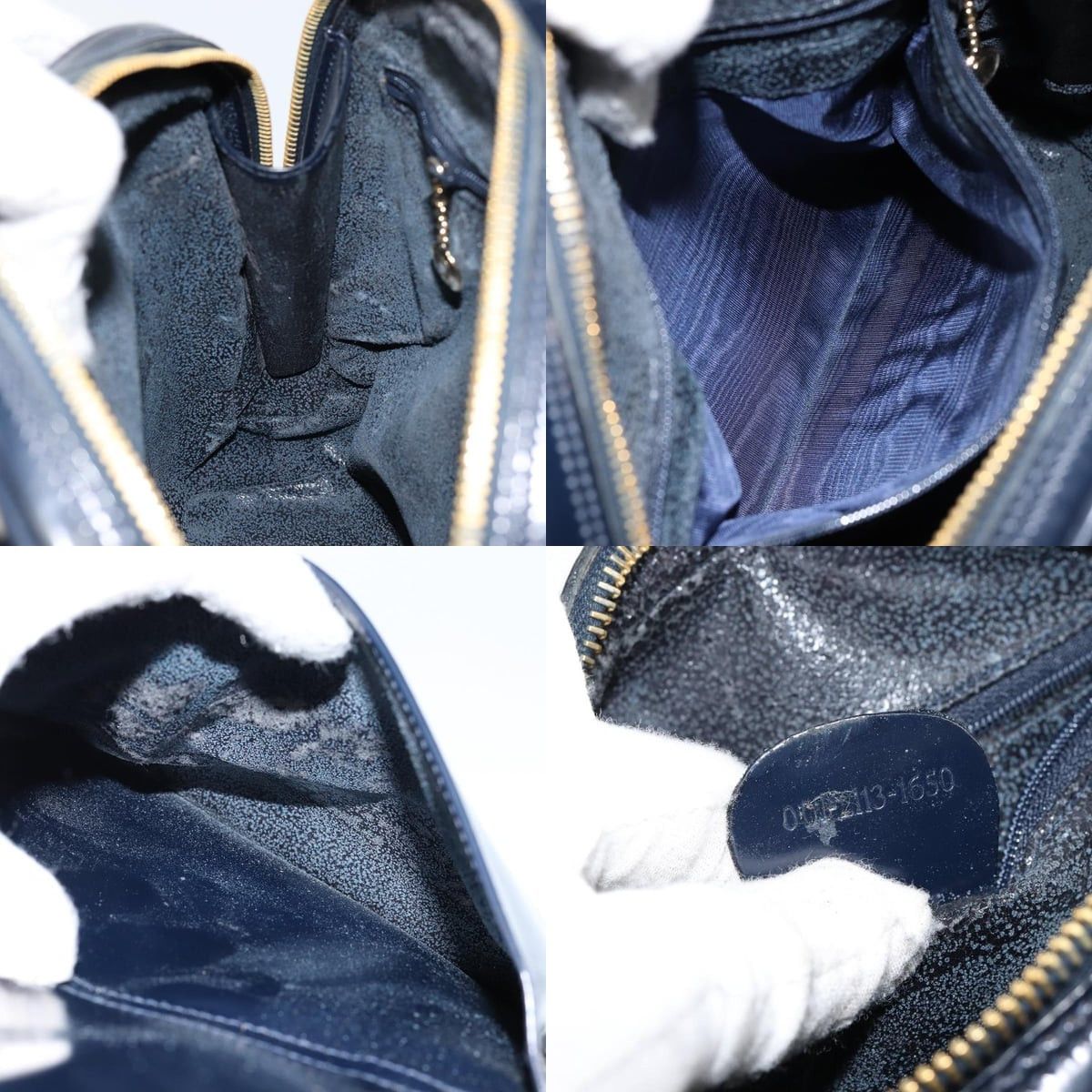 Gucci GUCCI Bamboo Shoulder Bag Patent Leather Navy Gold 001 2113 Size ONE SIZE - 12 Thumbnail
