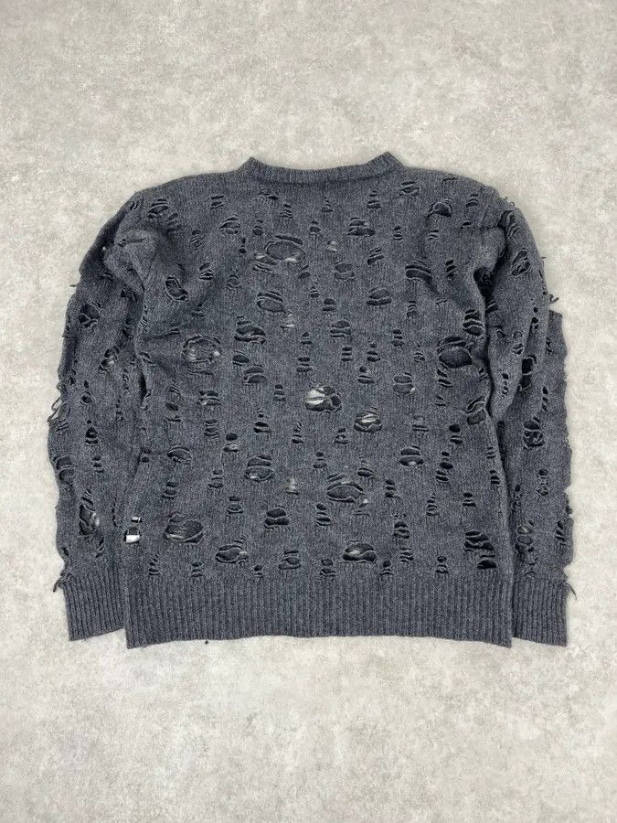 Diesel Diesel Grey Ripped Distressed Sweater Size US S / EU 44-46 / 1 - 3 Thumbnail