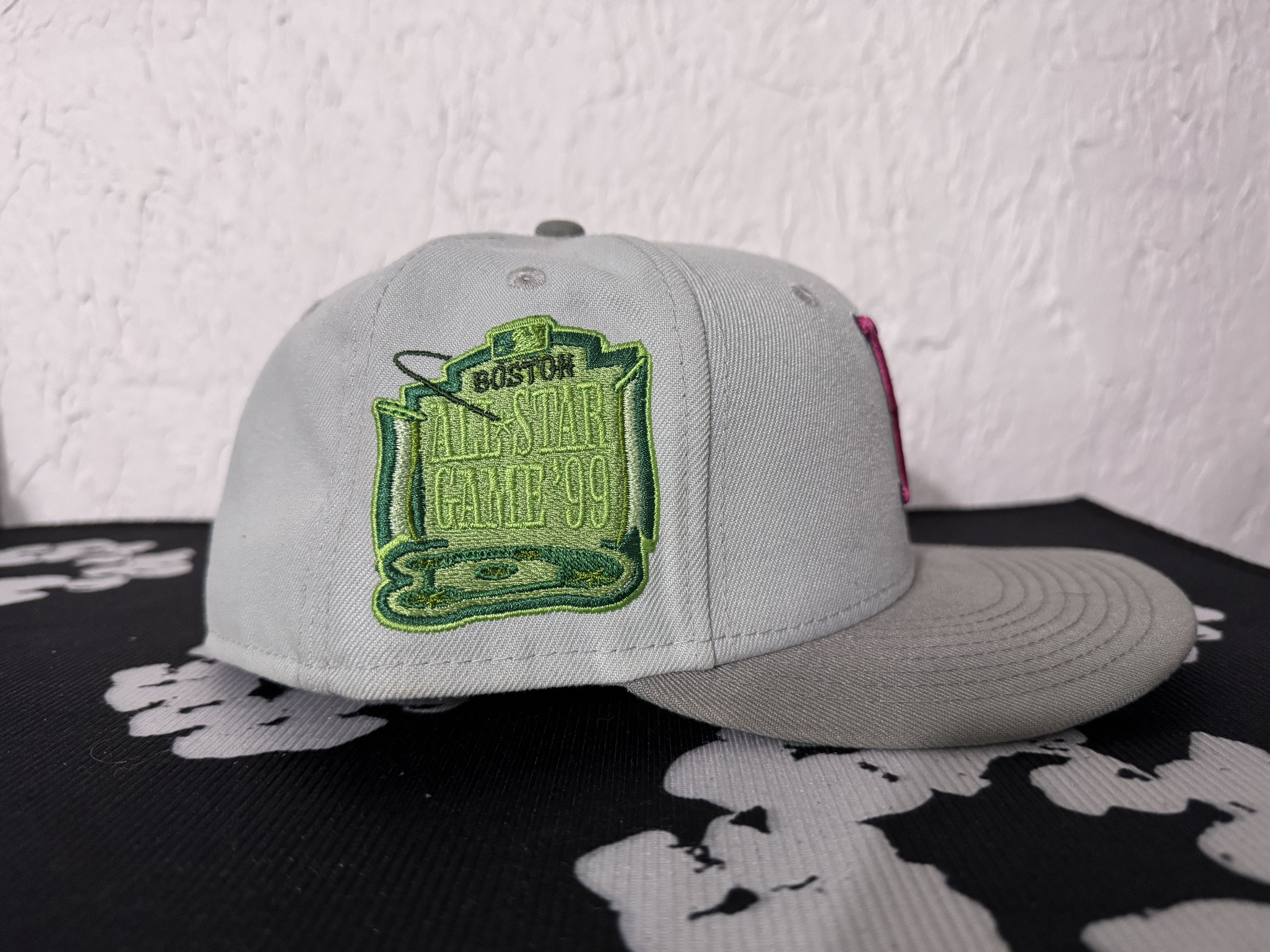 MyFitteds × New Era 7 1/4 - Boston Red Sox - MyFitteds Gameboy Fitted Hat - Gray Size ONE SIZE - 3 Thumbnail
