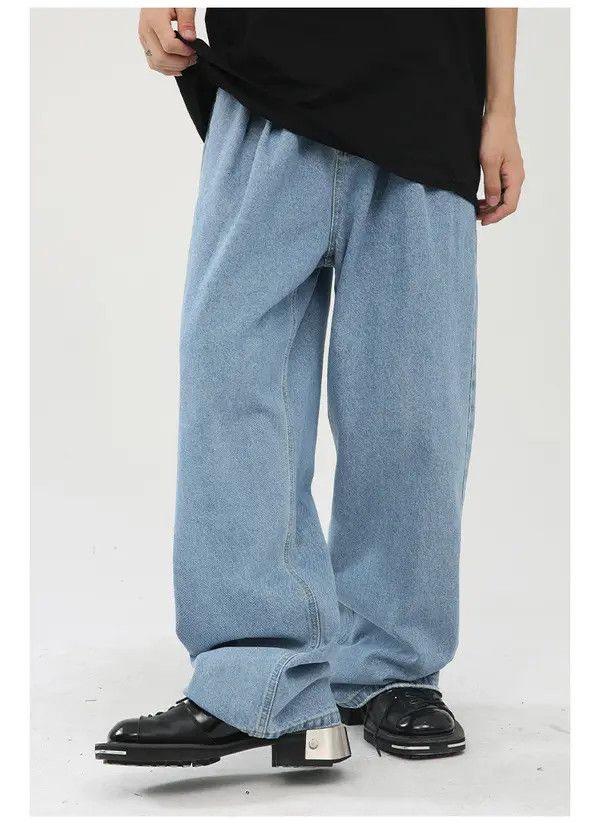 Japanese Brand Horiko x Hada Men's loose washed wide-leg straight jeans Size US 32 / EU 48 - 2 Thumbnail