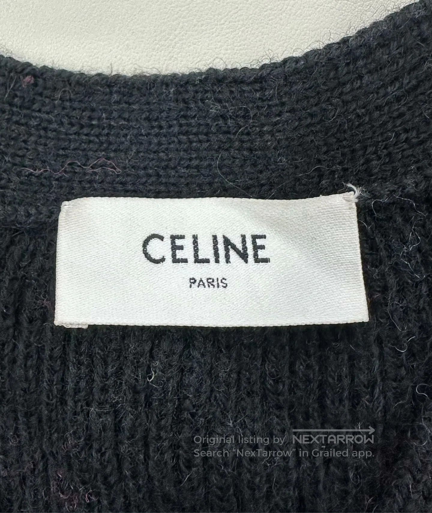 Celine CELINE Color Block Letter Logo Knit Wool Cardigan| Size XS / US 0-2 / IT 36-38 - 3 Thumbnail