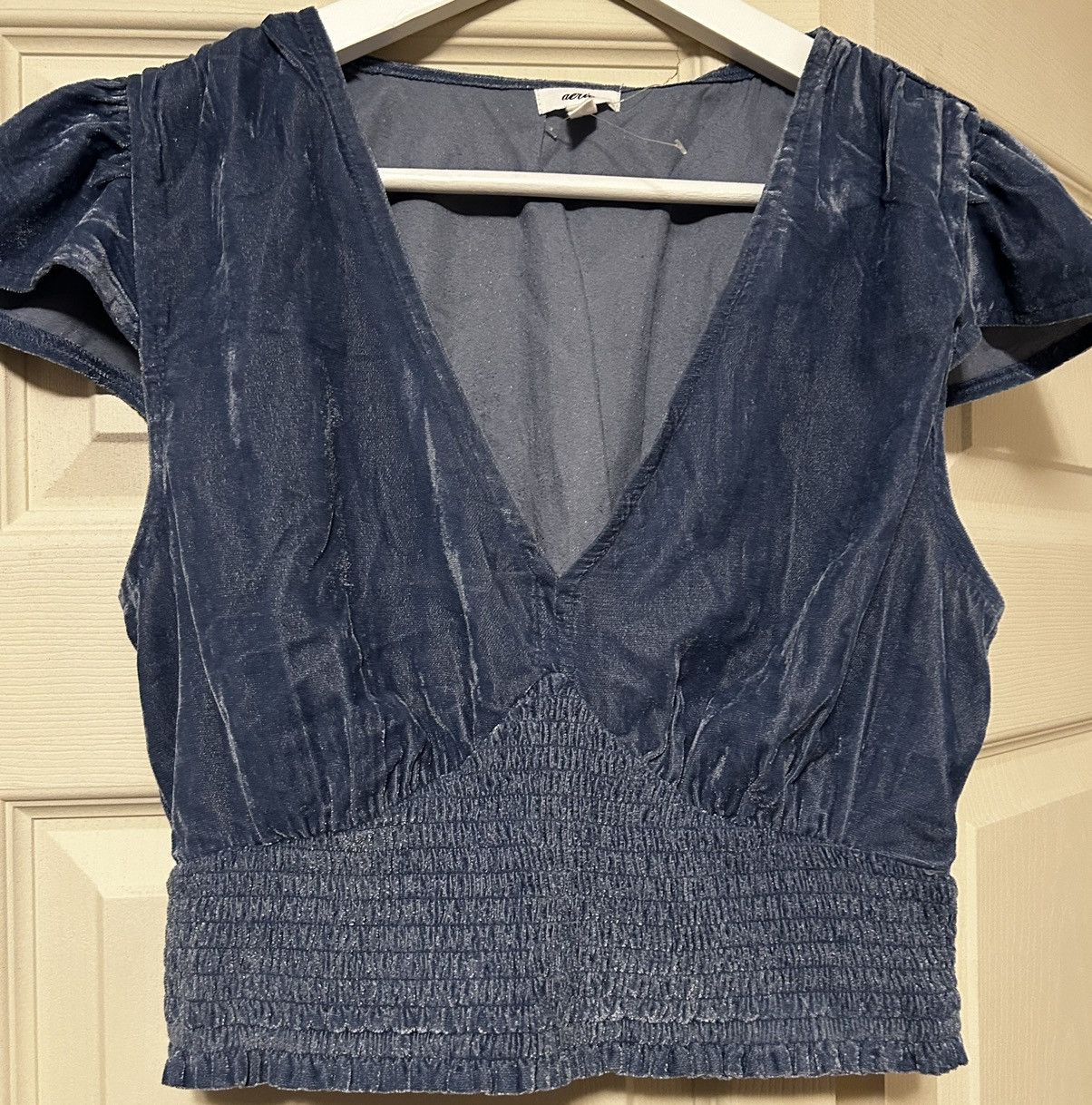 Aries NWOT AERIE V-neck velvet top with stretchy waistband Size S / US 4 / IT 40 - 2 Thumbnail
