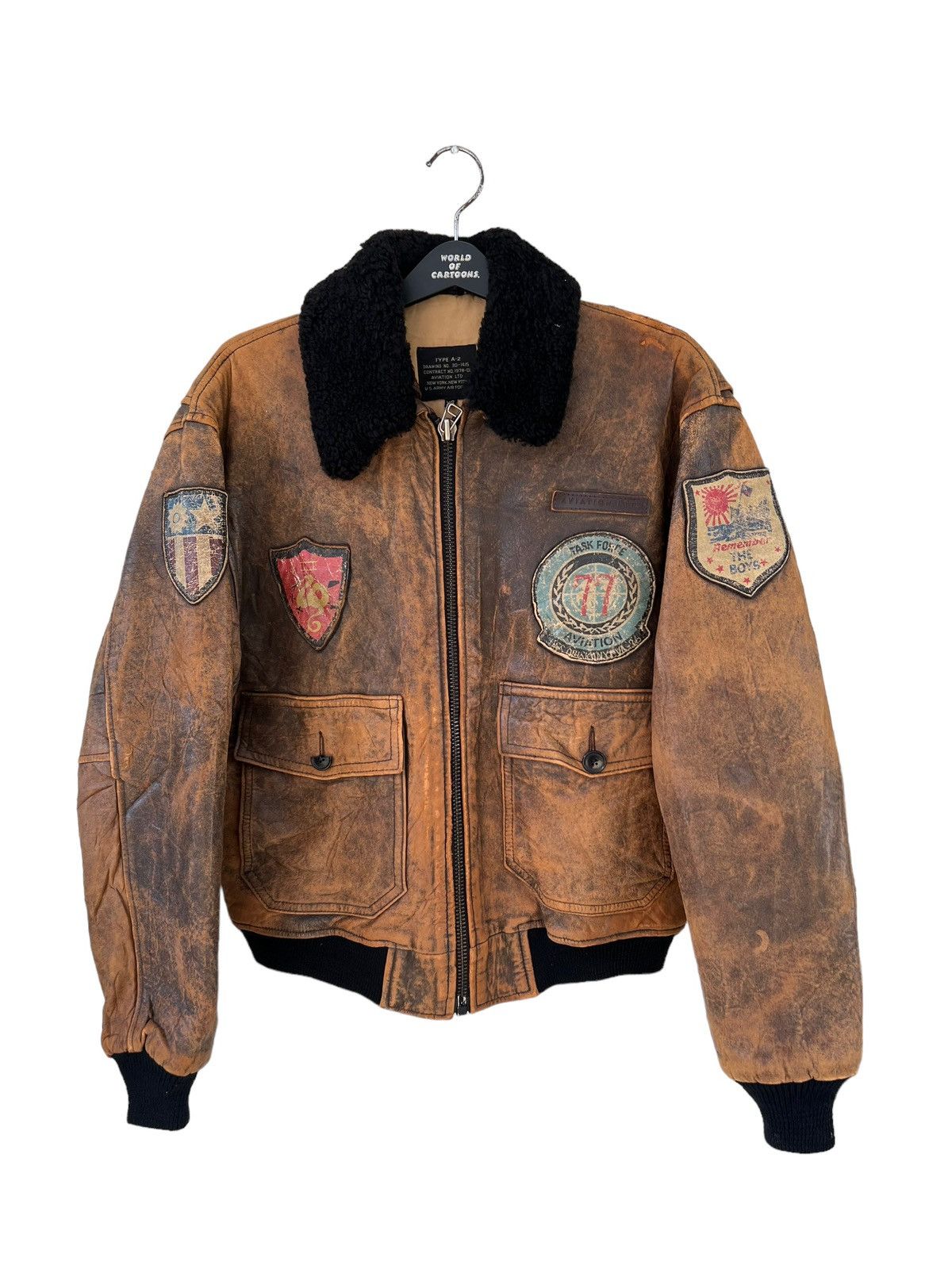 Avirex Archive 80s Avirex A-2 Distress Patina Leather Flight Jacket Size US S / EU 44-46 / 1 - 6 Thumbnail
