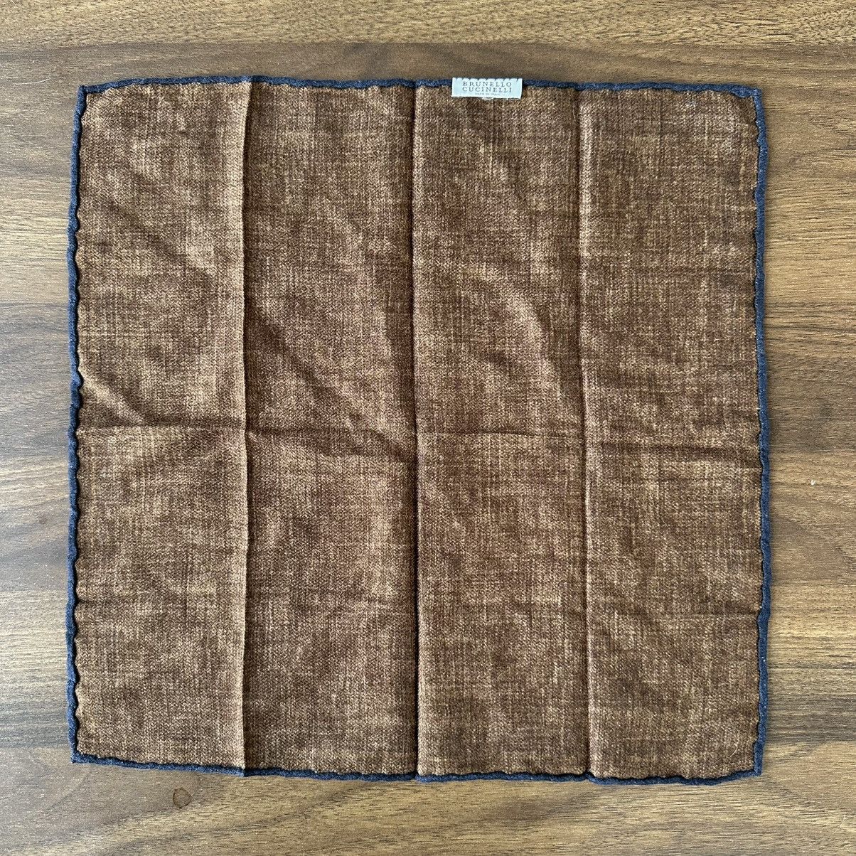 Brunello Cucinelli Silk Pocket Square - Brown Size ONE SIZE - 3 Thumbnail