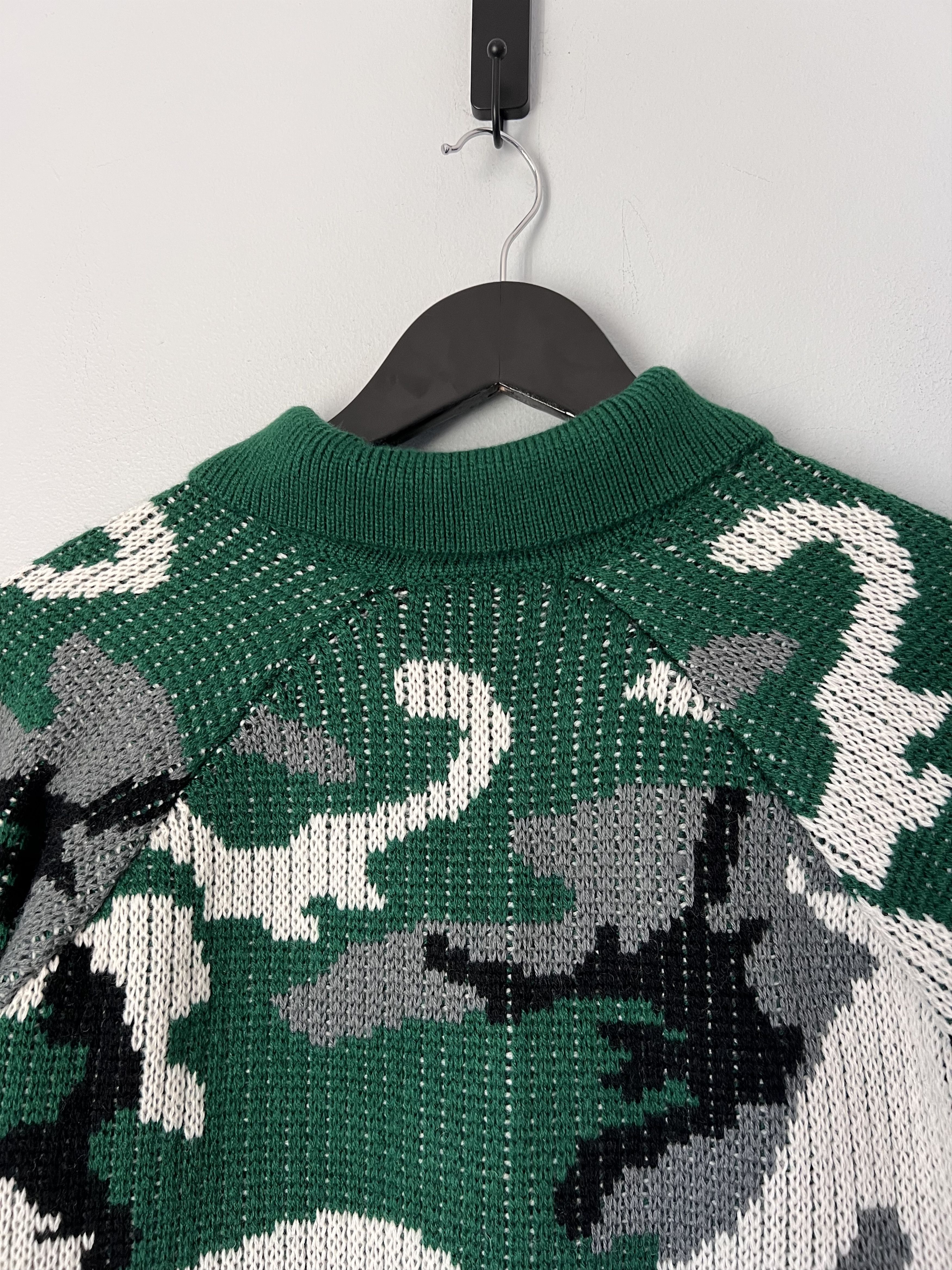 Supreme Small Box Logo Polo Sweater in Green Camo