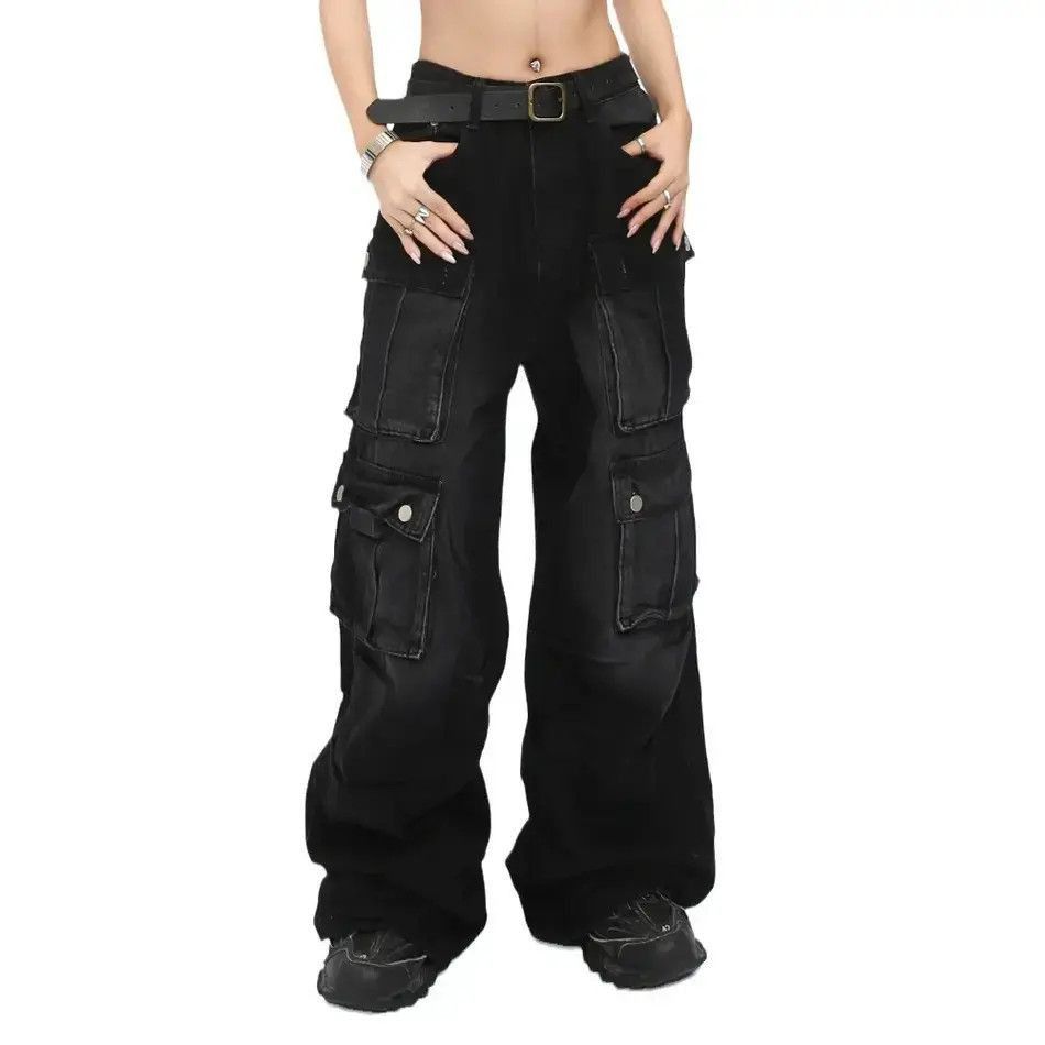 Japanese Brand Retro loose casual pocket wide leg jeans Size US 32 / EU 48 - 4 Thumbnail