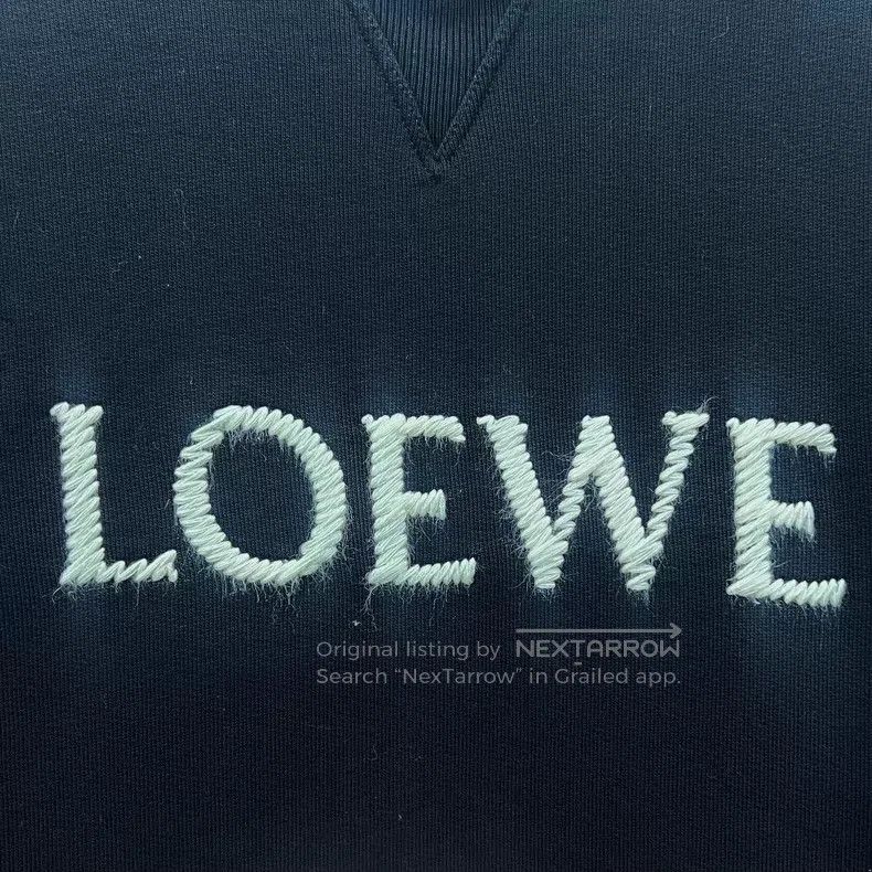 Loewe Loewe Black logo letter embroidered cotton round neck long Size XS / US 0-2 / IT 36-38 - 4 Thumbnail