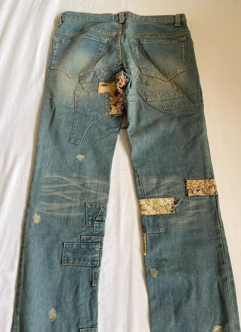 Yohji Yamamoto Vintage Floral Patchwork Denim Pants-2506 Size 28" / US 6 / IT 42 - 6 Thumbnail