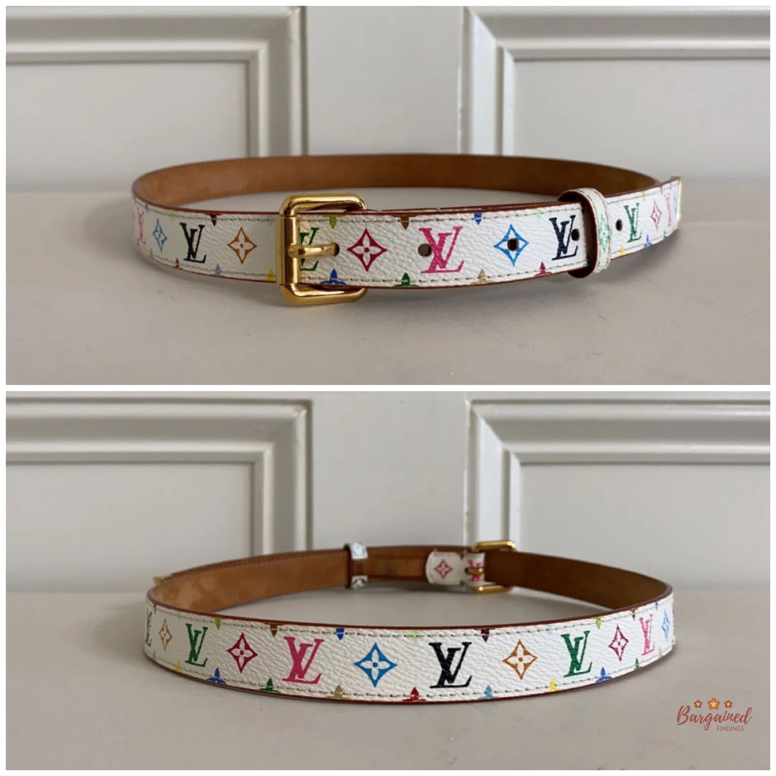 Louis Vuitton × Takashi Murakami Louis Vuitton Multicolor Monogram Coated Canvas Leather Belt Size ONE SIZE - 5 Thumbnail
