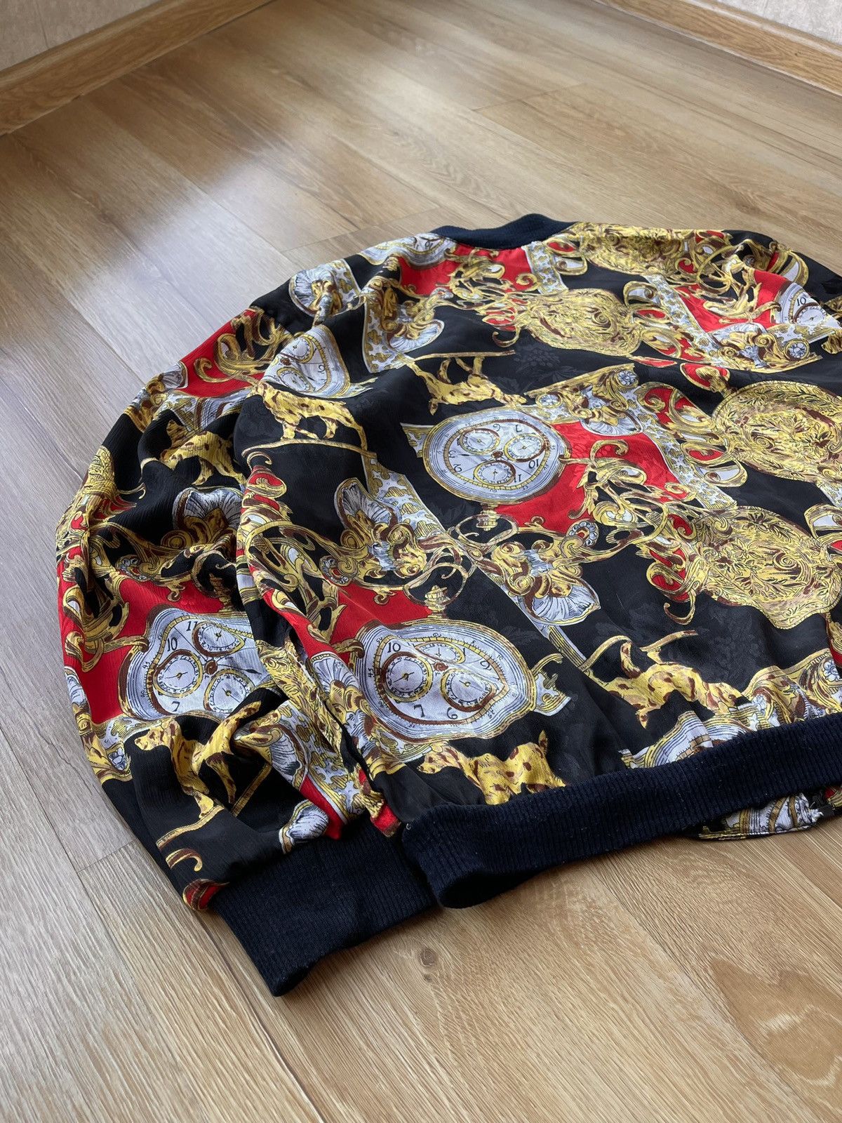 Vintage Vintage 80s Clock Pattern Zip Up Jacket Versace Style Size US M / EU 48-50 / 2 - 12 Thumbnail