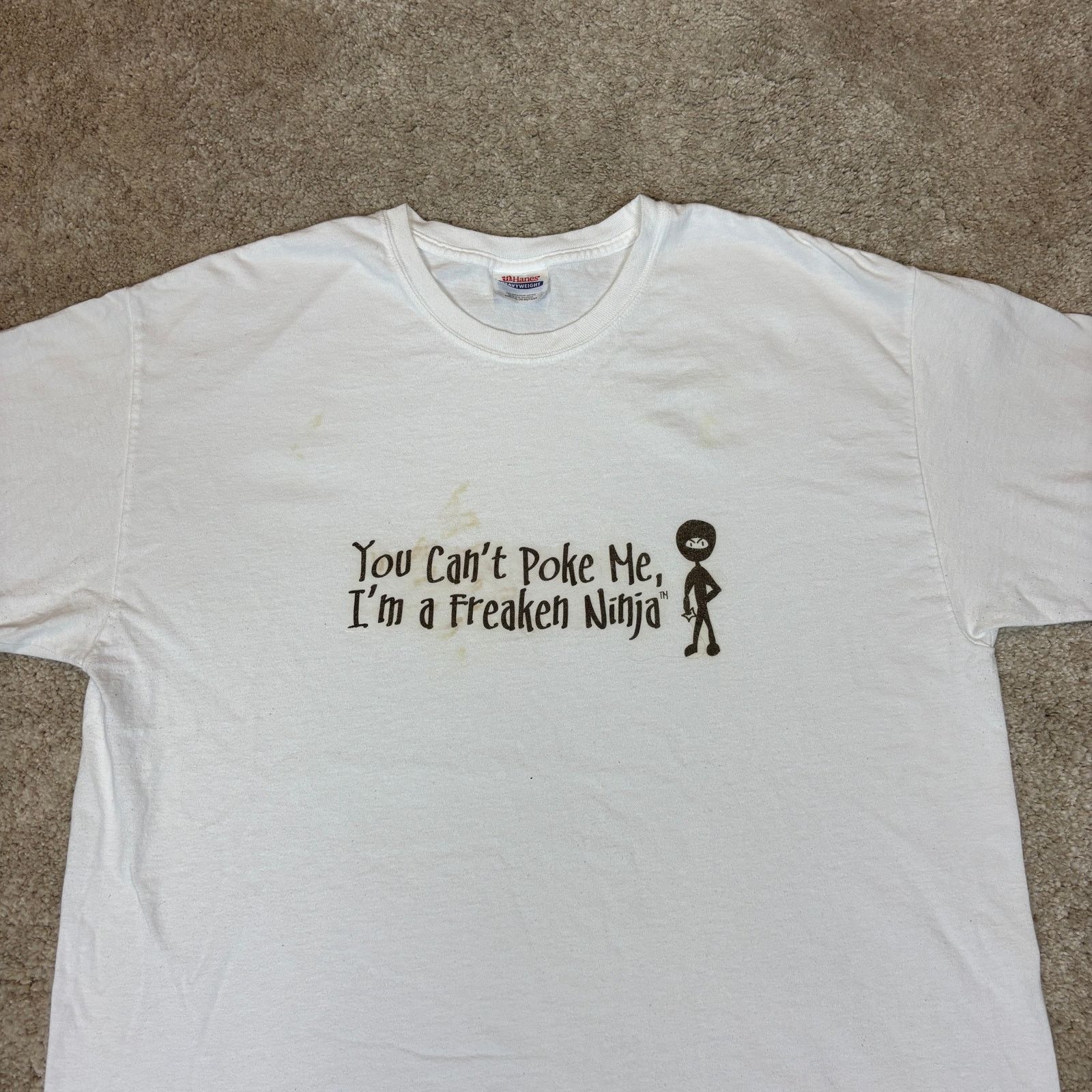 Hanes × Vintage Vintage Y2K You Can't Poke Me I'm A Ninja T Shirt Men's XL Size US XL / EU 56 / 4 - 2 Thumbnail