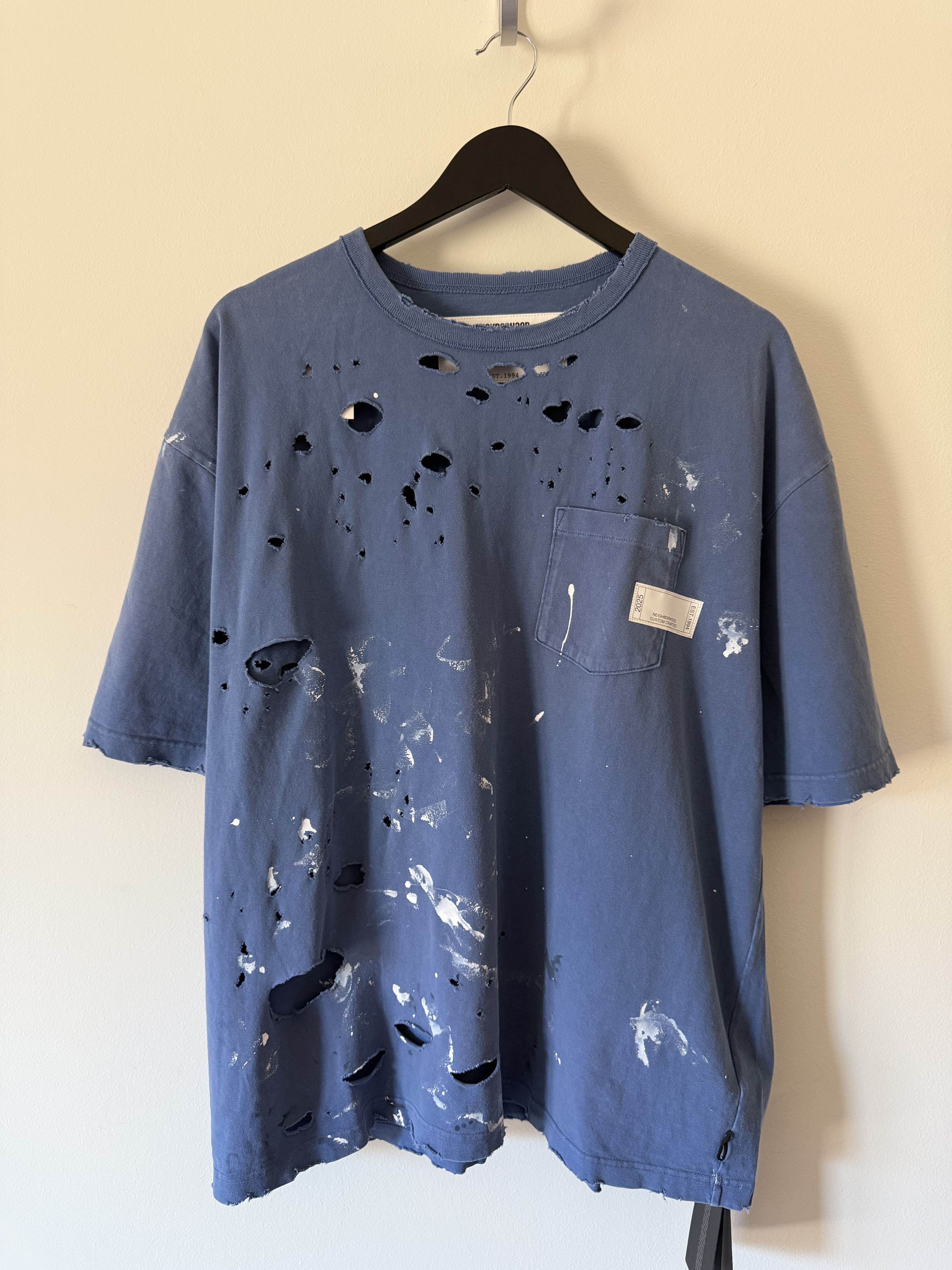 Neighborhood Neighborhood Savage Distressed Tee in Blue Size US XL / EU 56 / 4 - 1 Thumbnail