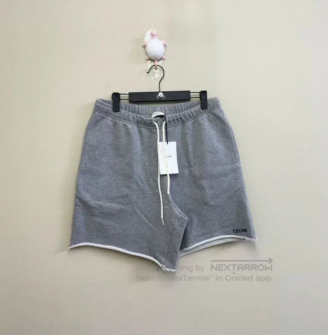 Celine CELINE Gray Embroidered Logo Shorts. Size US 38 / EU 54 - 1 Thumbnail