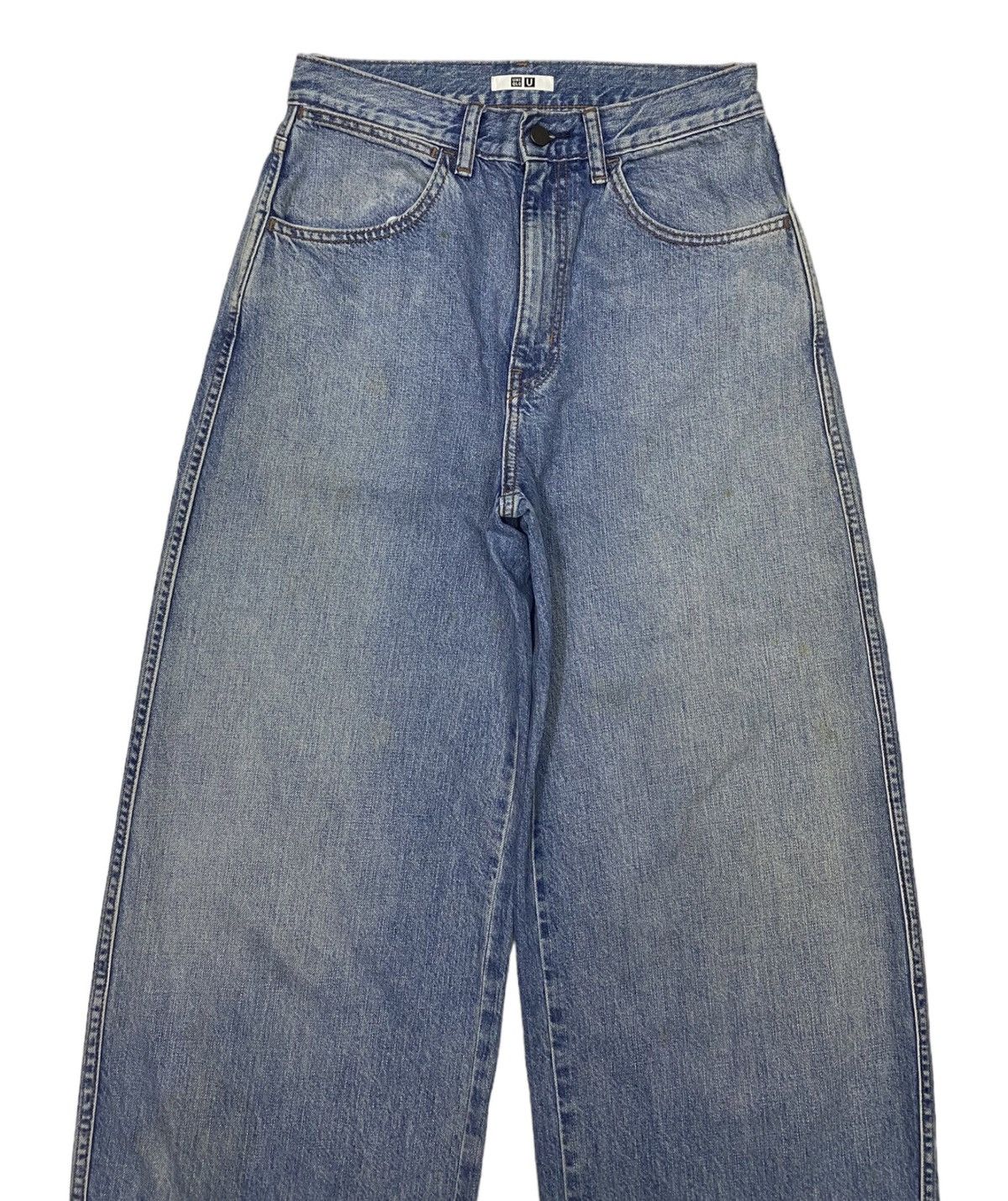 Undercover × Uniqlo 🔥RARE UNDERCOVER UNIQLO BAGGY WIDE DENIM JEANS Size US 29 - 5 Thumbnail