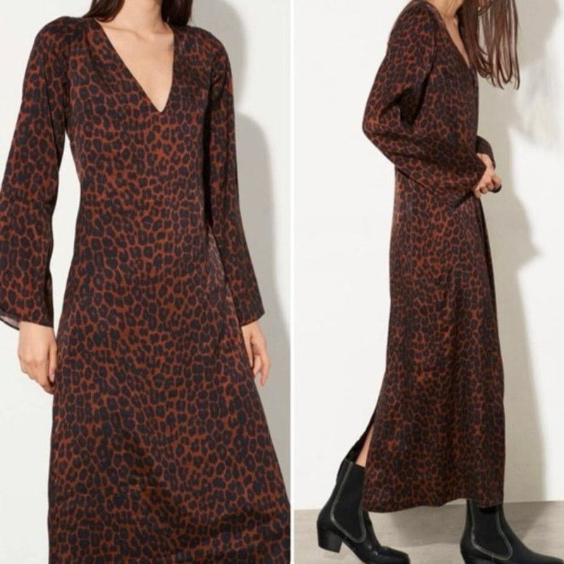 Mara Hoffman NWT Mara Hoffman Naliyah Maxi Brown Leopard Dress sz 2 Size XS / US 0-2 / IT 36-38 - 1 Thumbnail