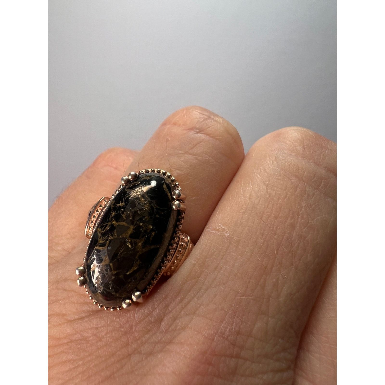 Other NEW Matrix shungite ring in rose gold over CU size 7 Size ONE SIZE - 11 Thumbnail