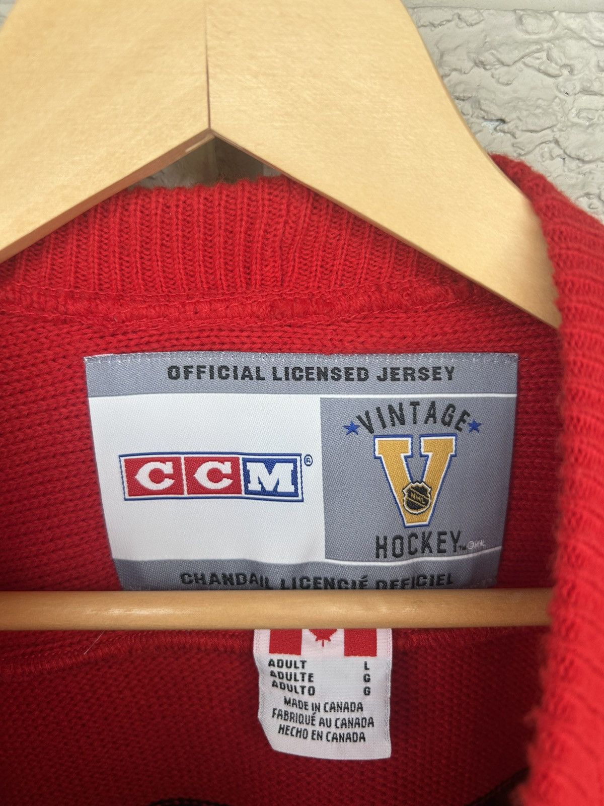 Ccm Vintage CCM Chicago Blackhawks Heritage Knit Jersey Size US L / EU 52-54 / 3 - 12 Thumbnail