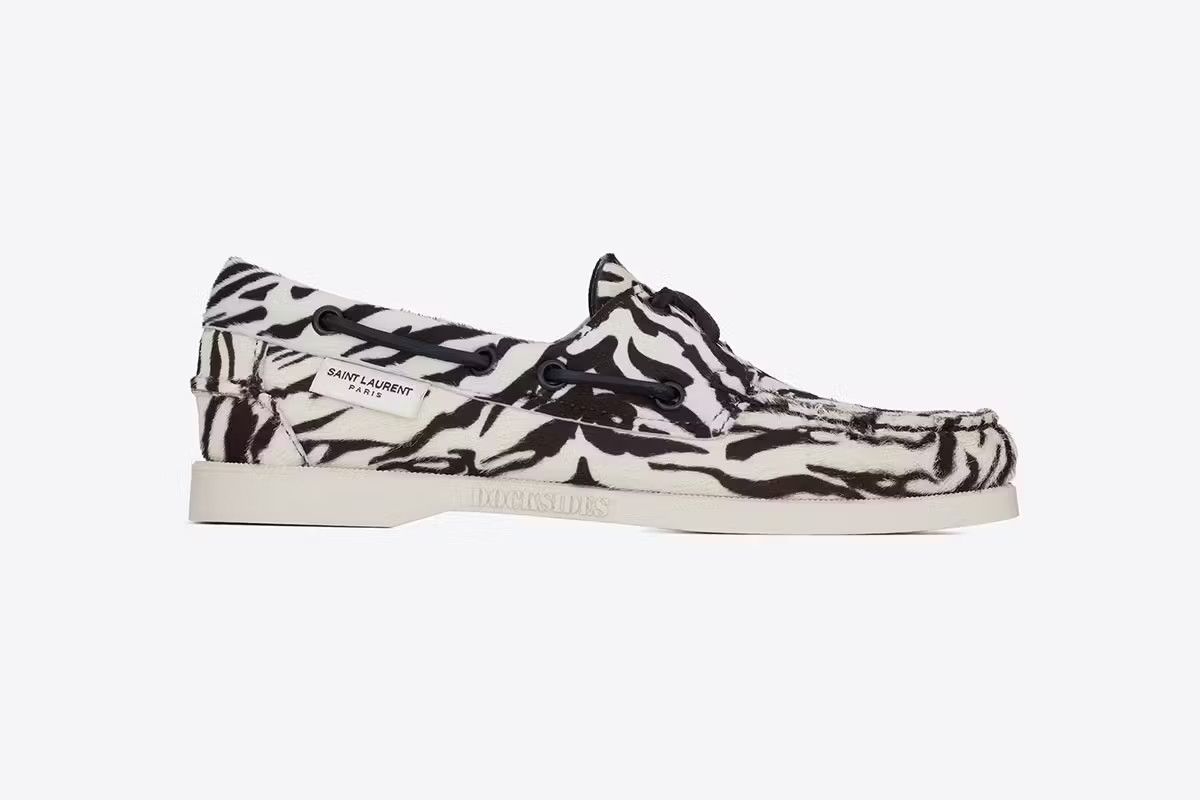 Saint Laurent Paris o1bcso1str0425 Sebago Zebra Docksides in Black/White Size US 10 / EU 43 - 1 Thumbnail