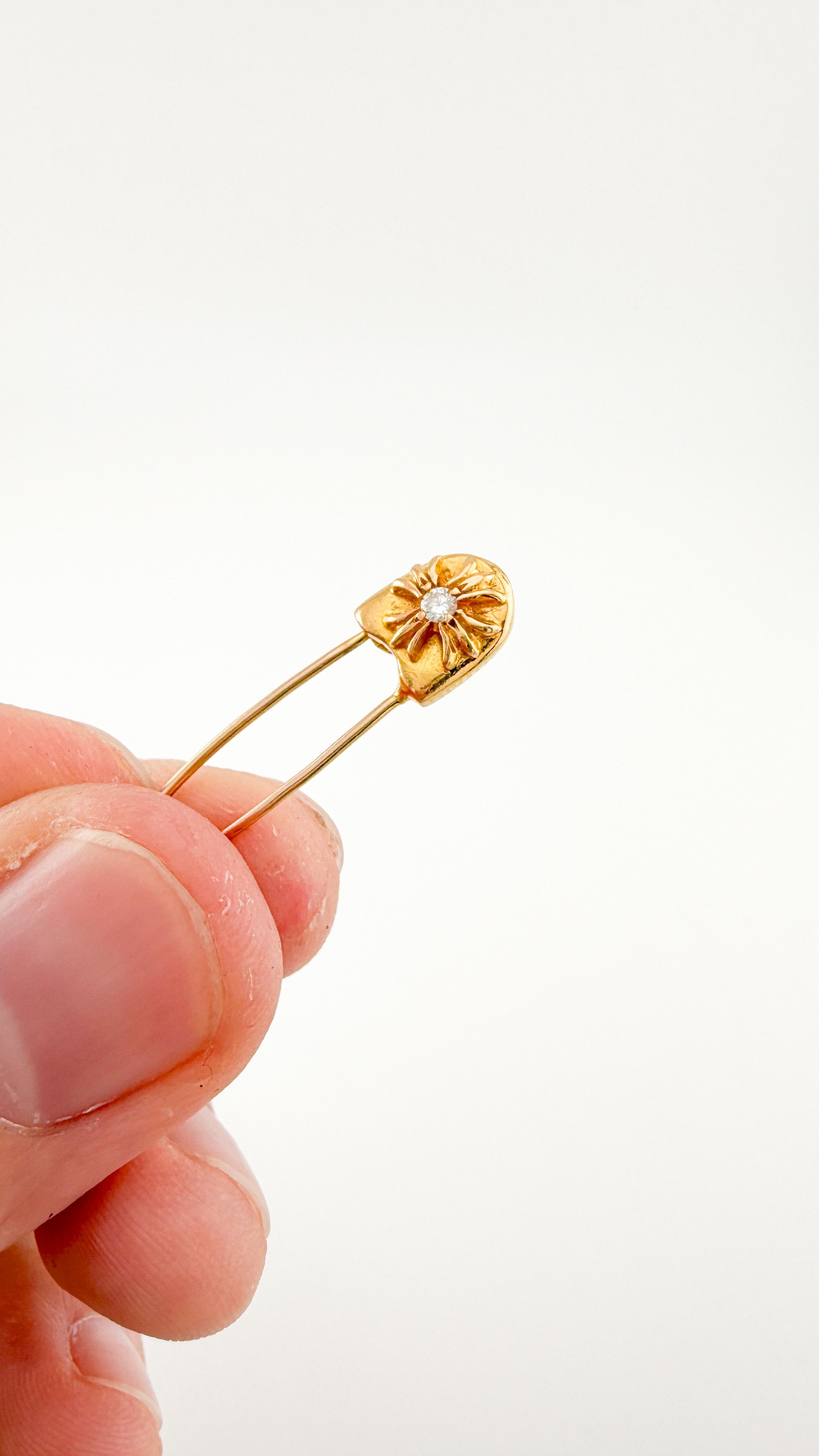 Chrome Hearts RARE! Gold and Diamond Safety Pin Brooch Size ONE SIZE - 3 Thumbnail