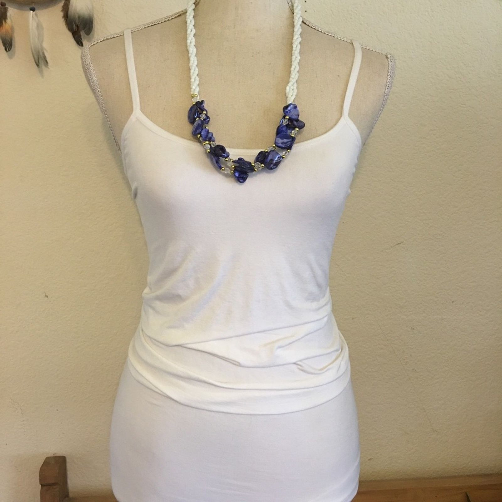 Vintage Vintage 80s blue abalone shell seed bead necklace Size ONE SIZE - 4 Thumbnail