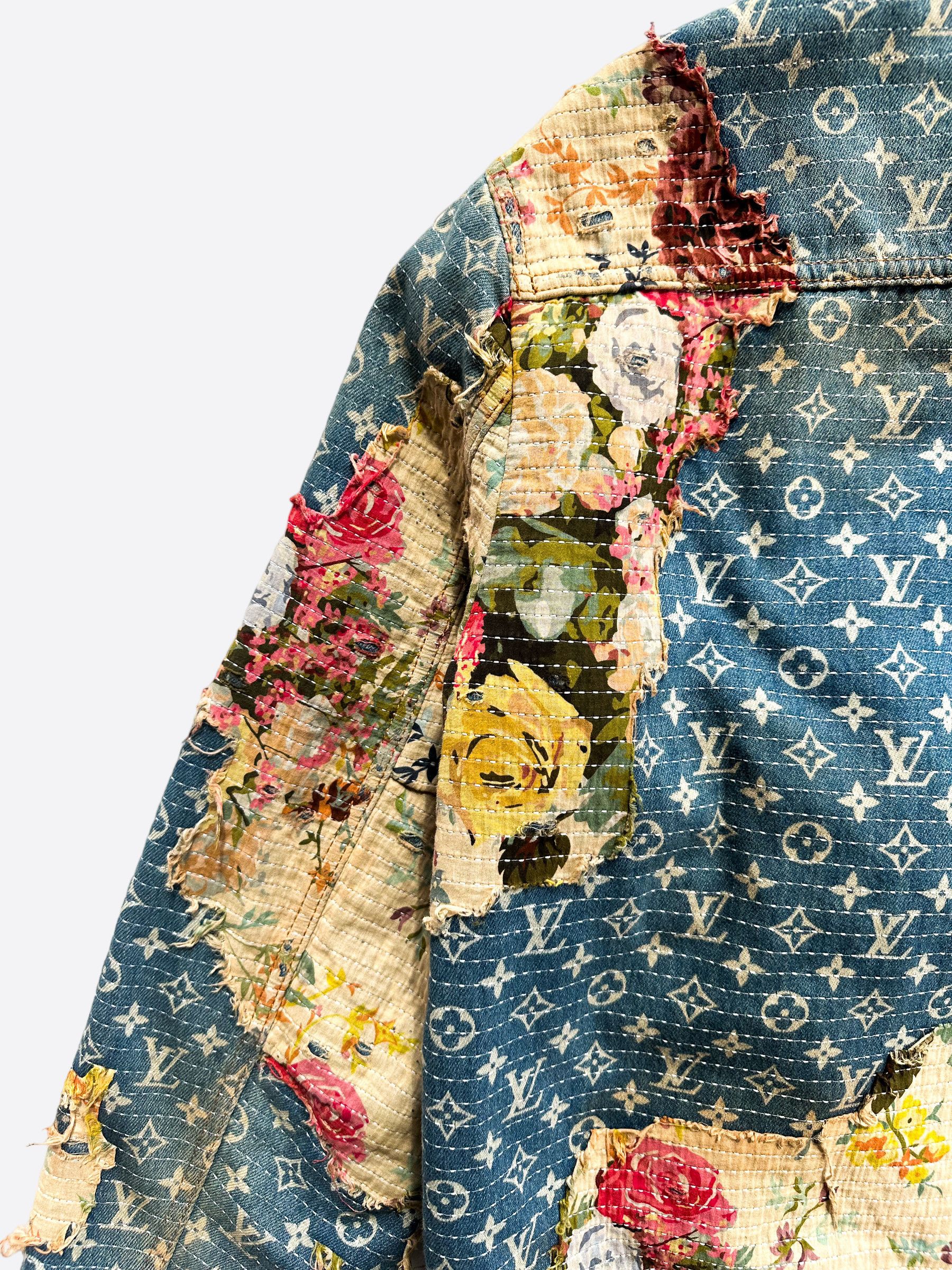 Louis Vuitton Louis Vuitton Blue Monogram Distressed Floral Jacket Size US L / EU 52-54 / 3 - 4 Thumbnail