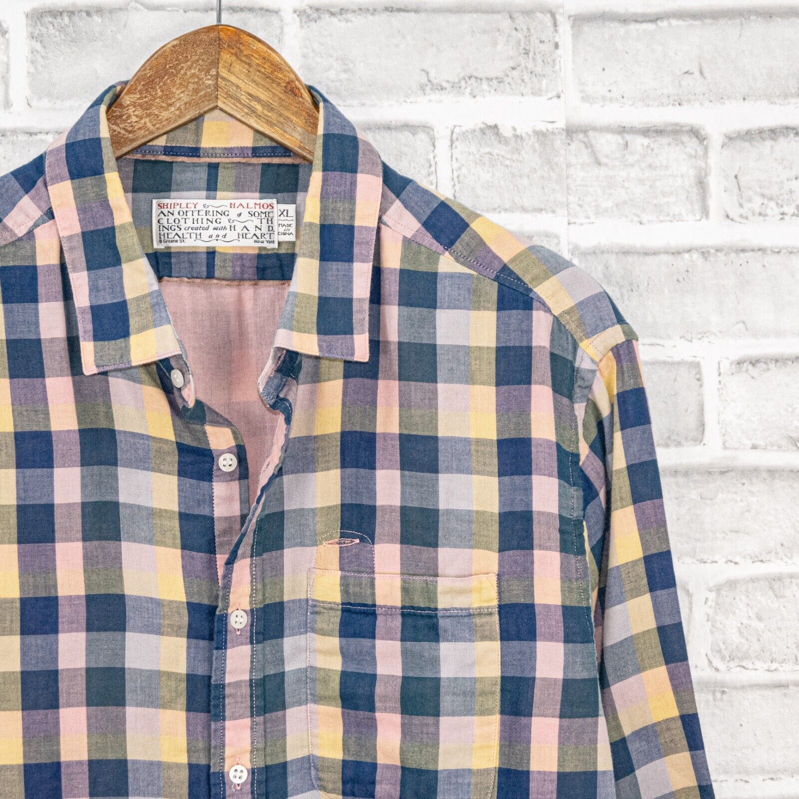 Shipley & Halmos SHIPLEY & HALMOS double layer Button up Shirt in Blue Pink Size US XL / EU 56 / 4 - 3 Thumbnail