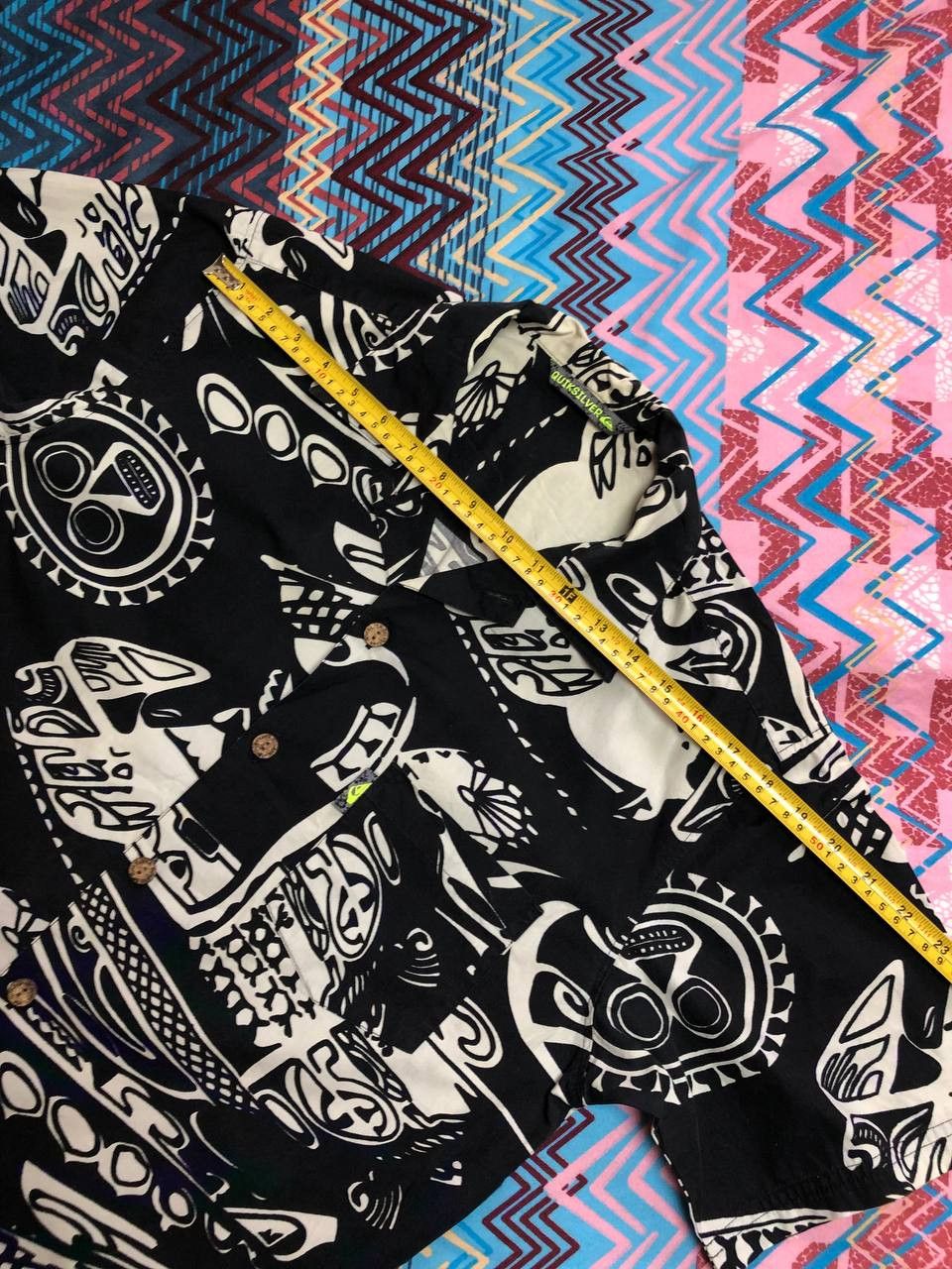 Quiksilver × Vintage Vintage Quicksilver Logo All Over Print Short Sleeve Shirt Size US S / EU 44-46 / 1 - 7 Thumbnail