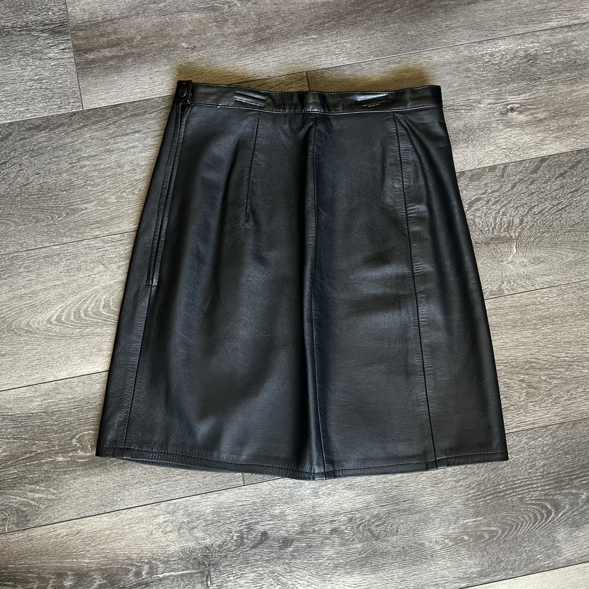 Genuine Leather Vintage Phoenix USA Frontier Collection Pig Leather Skirt Size 26" / US 2 / IT 38 - 2 Thumbnail
