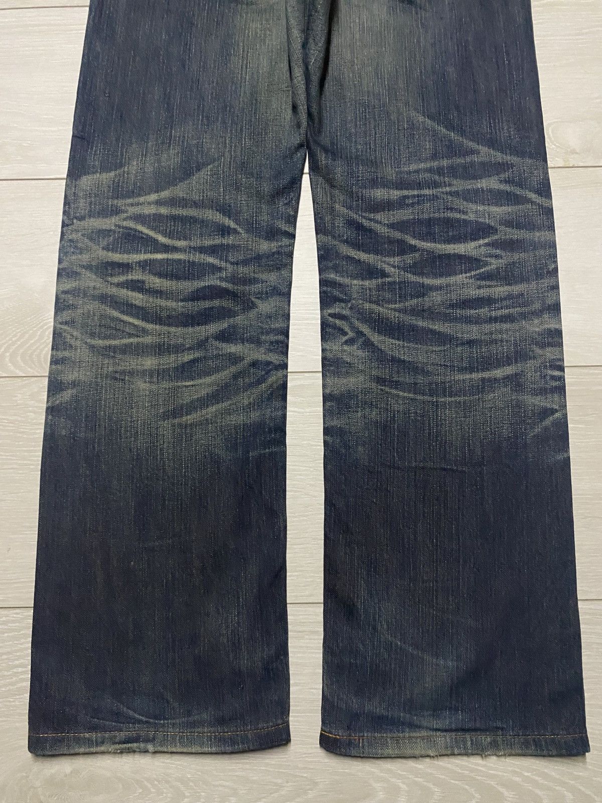 Edwin Vintage Edwin XV Mud Wash Honeycomb Distressed Loose Jeans Size US 31 - 6 Thumbnail