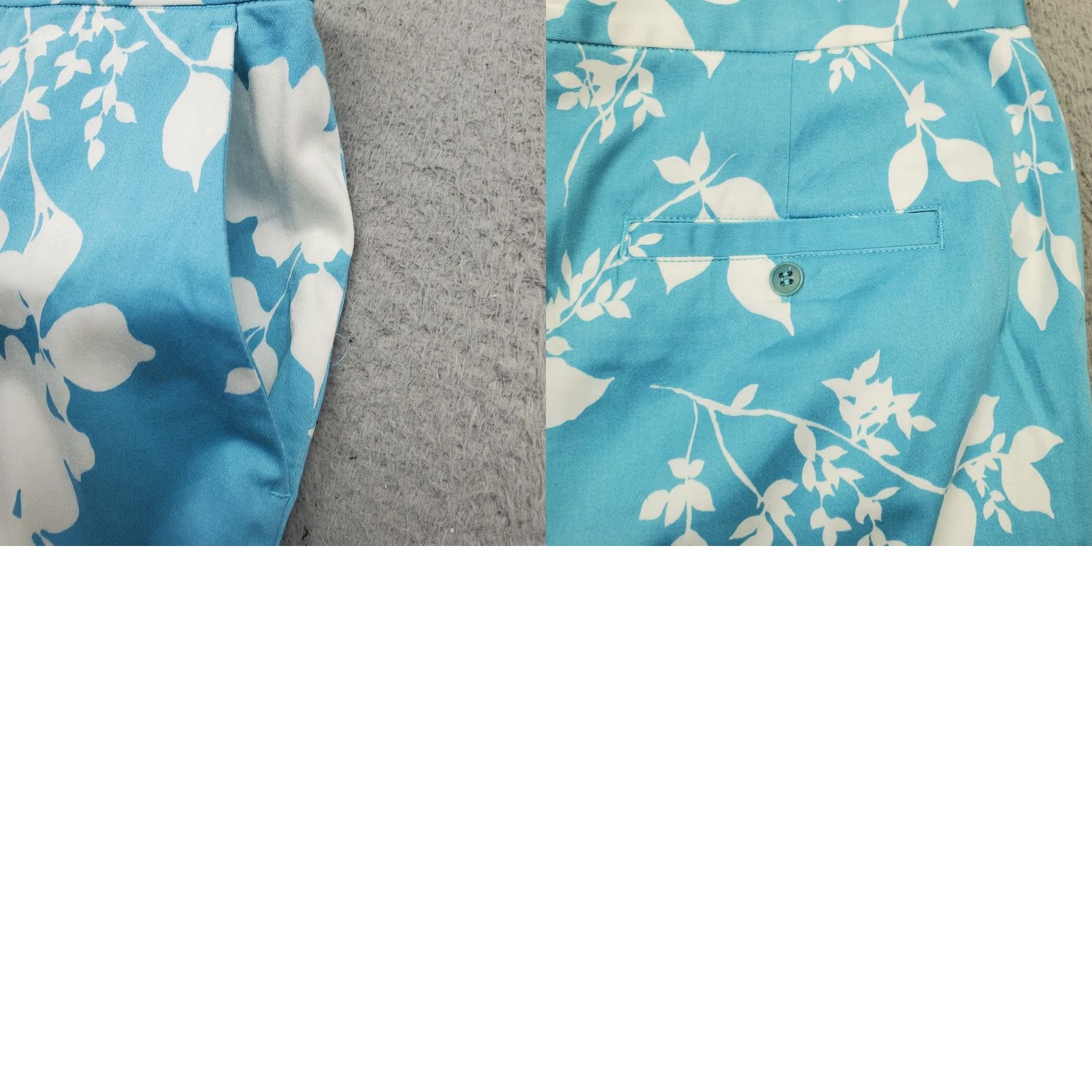 Vintage Kate Hill Pants Womens Size 8P 8 Petite Multi Floral Stretch Flat Front Straight Leg Size 30" / US 8 / IT 44 - 8 Thumbnail