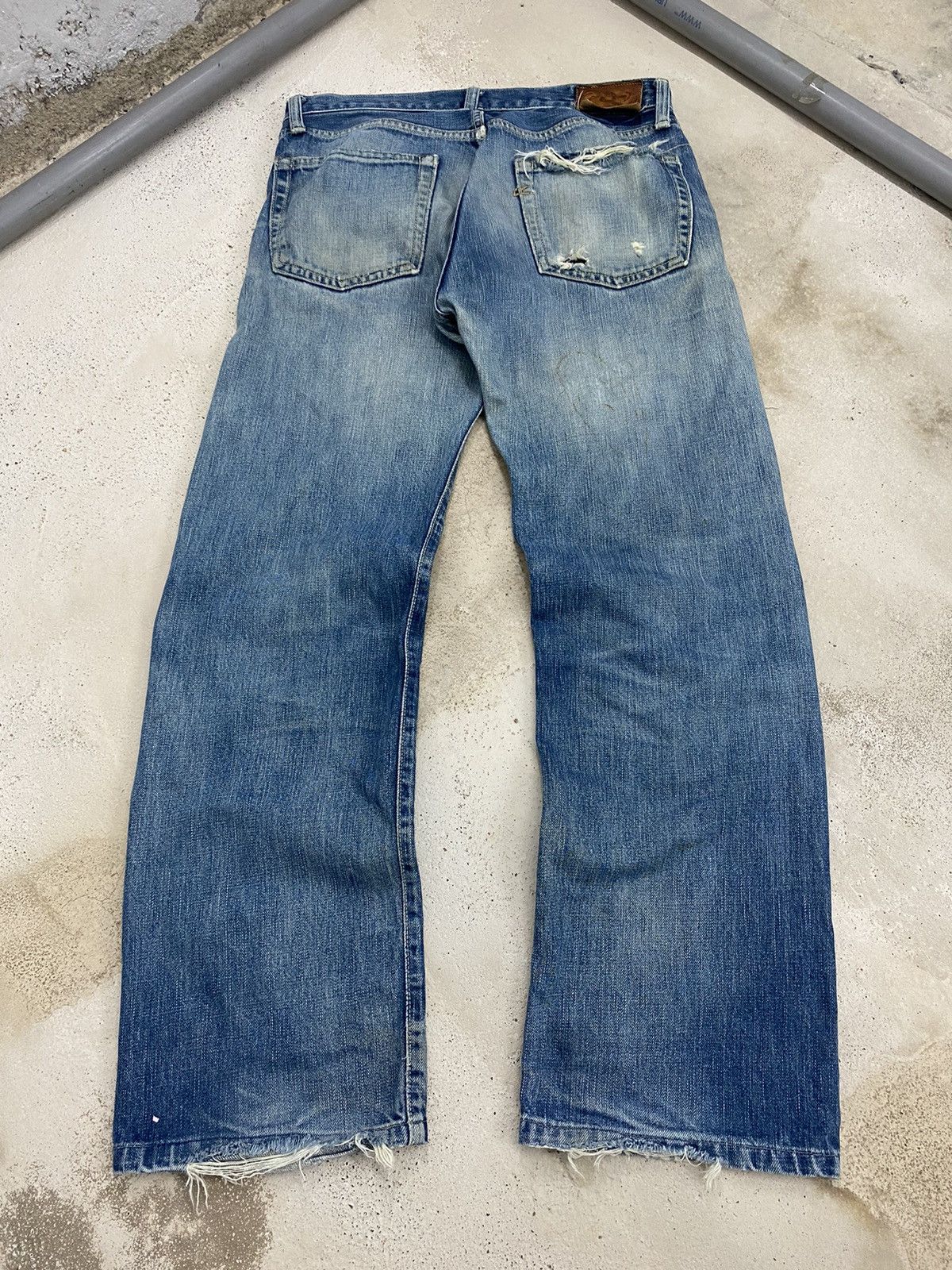 45rpm × Japanese Brand Vintage 45 RPM Archive Japan Jeans Light Mud Dirty Washed Size US 31 - 2 Thumbnail