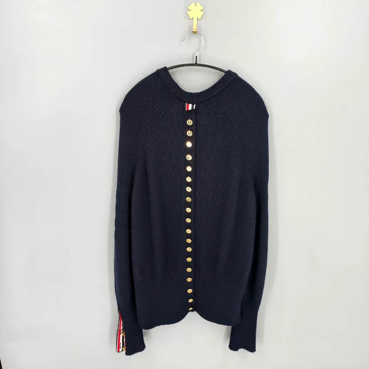 Thom Browne Thom Browne Navy Gold Button Sweater Size US XS / EU 42 / 0 - 1 Thumbnail
