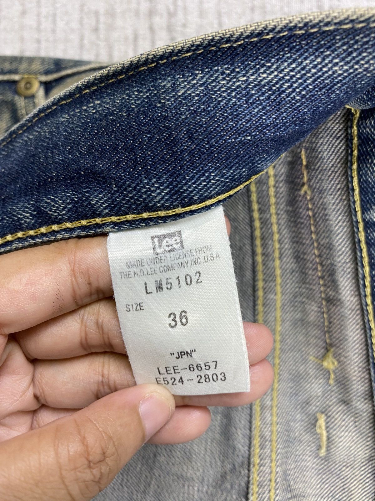 Lee × Vintage Vintage 90s Lee Japan Mud Wash Bootcut Distressed Denim Pant Size US 37 - 13 Thumbnail