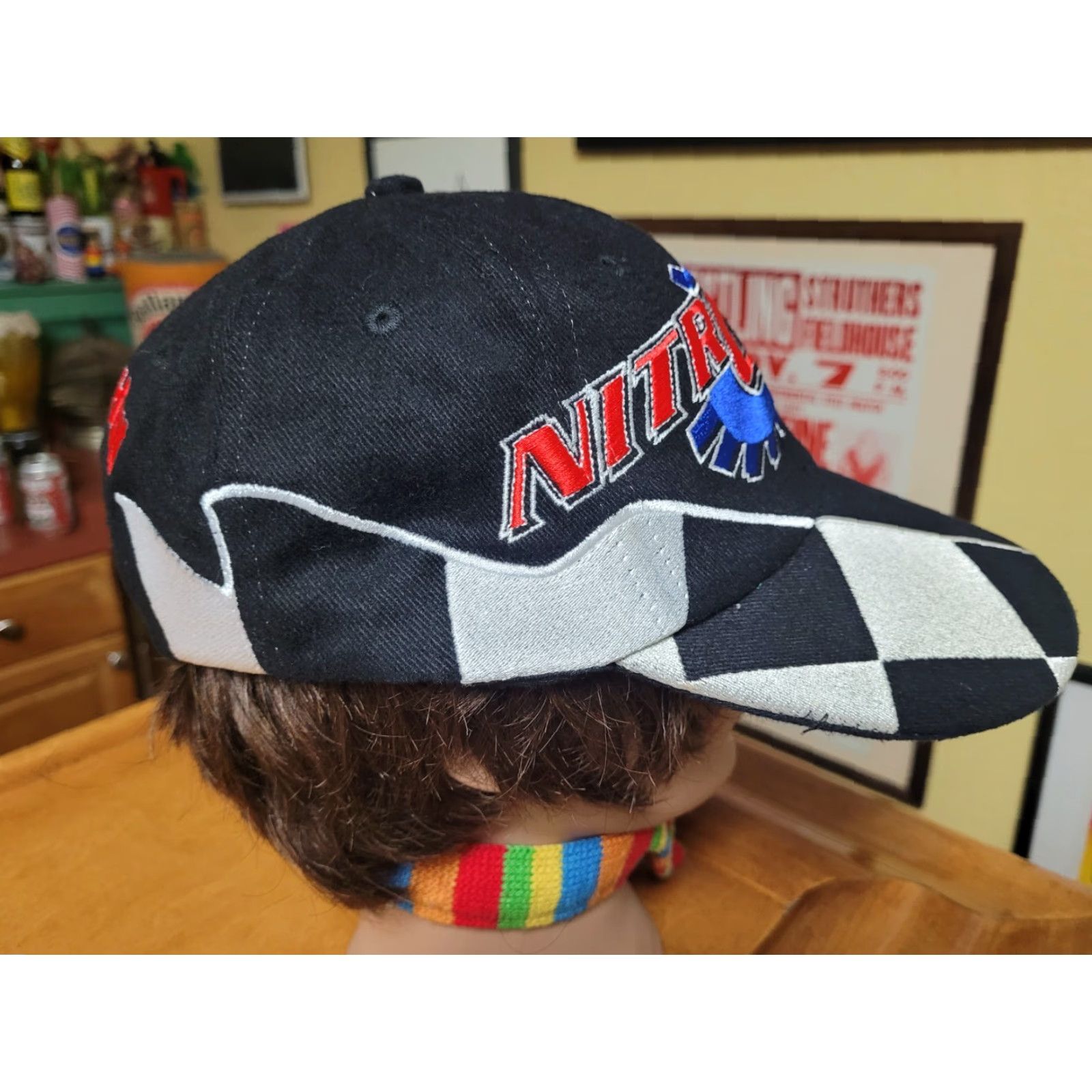 Vintage VTG Nitro Olympics Hockenheim Dragster Racing Baseball Cap Hat Men Adjustable Black Cotton Snapback Germany Size ONE SIZE - 3 Thumbnail