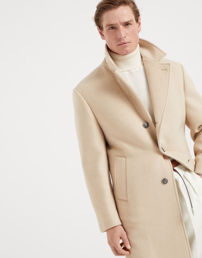 o1w1db10326 Double Cloth Coat With Metal Buttons in Begie