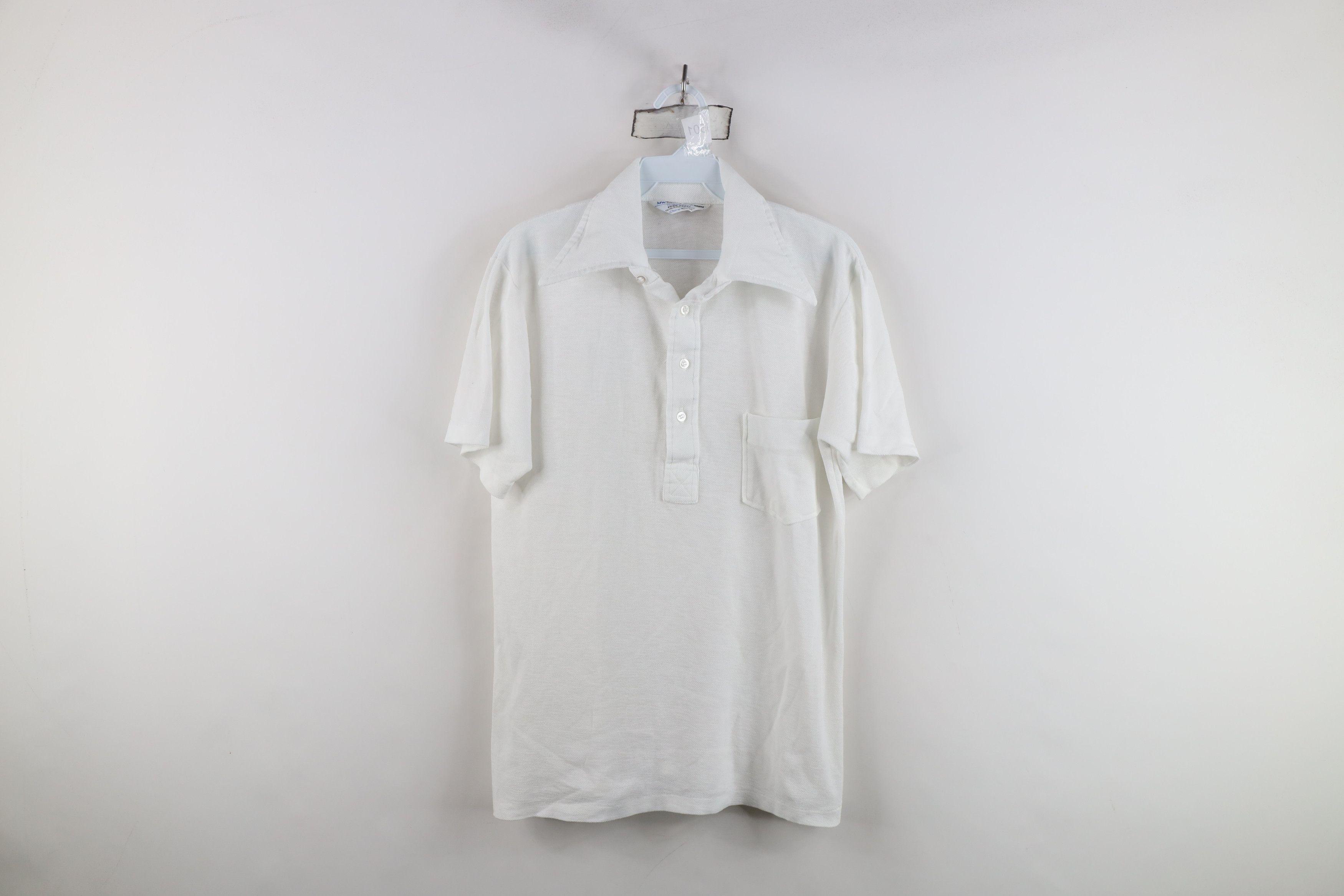 Vintage Vintage 70s Streetwear Collared Golf Polo Shirt White Size US M / EU 48-50 / 2 - 1 Thumbnail