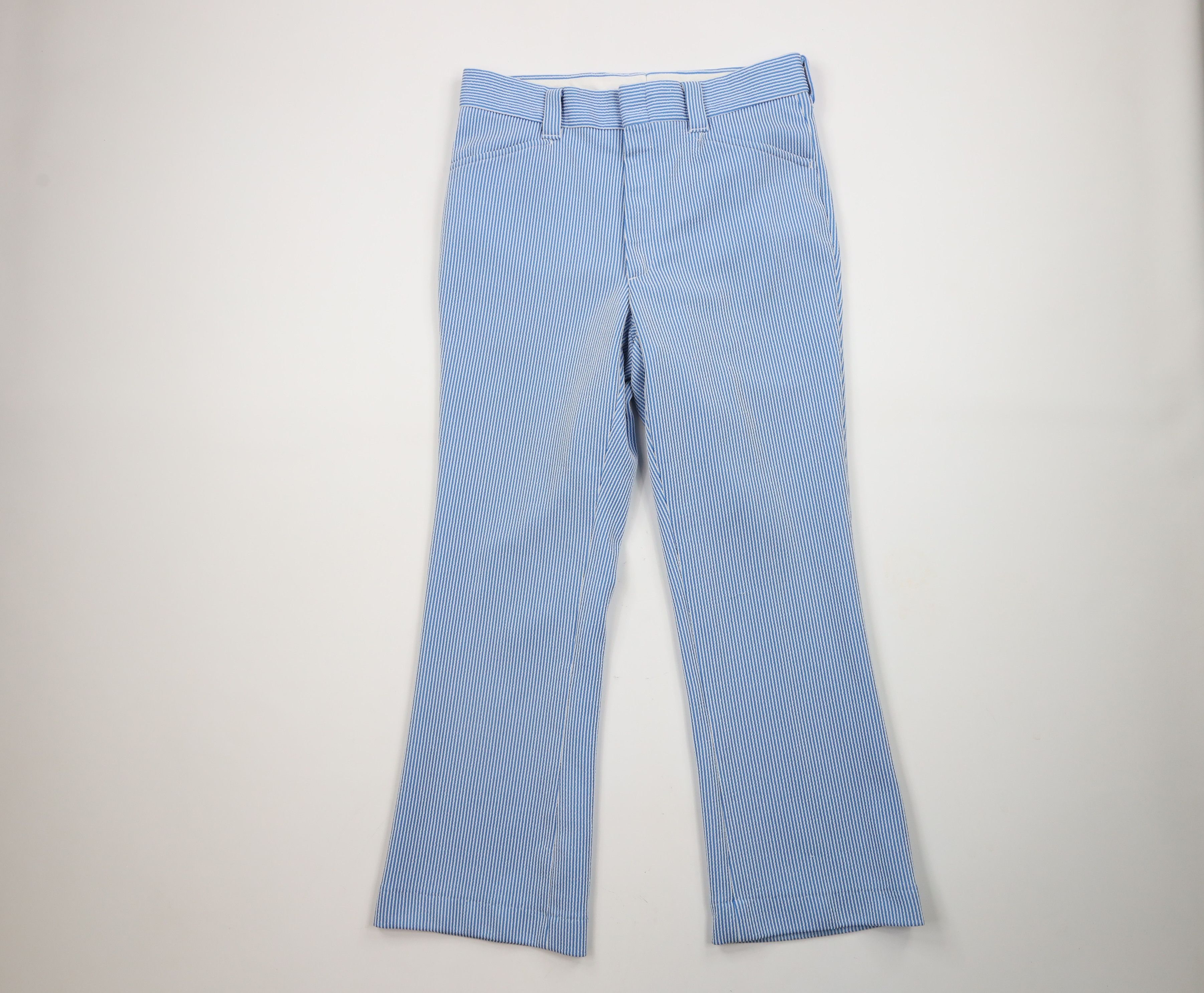 Vintage Vintage 70s Streetwear Knit Bell Bottoms Pants Blue USA Size US 32 / EU 48 - 1 Thumbnail