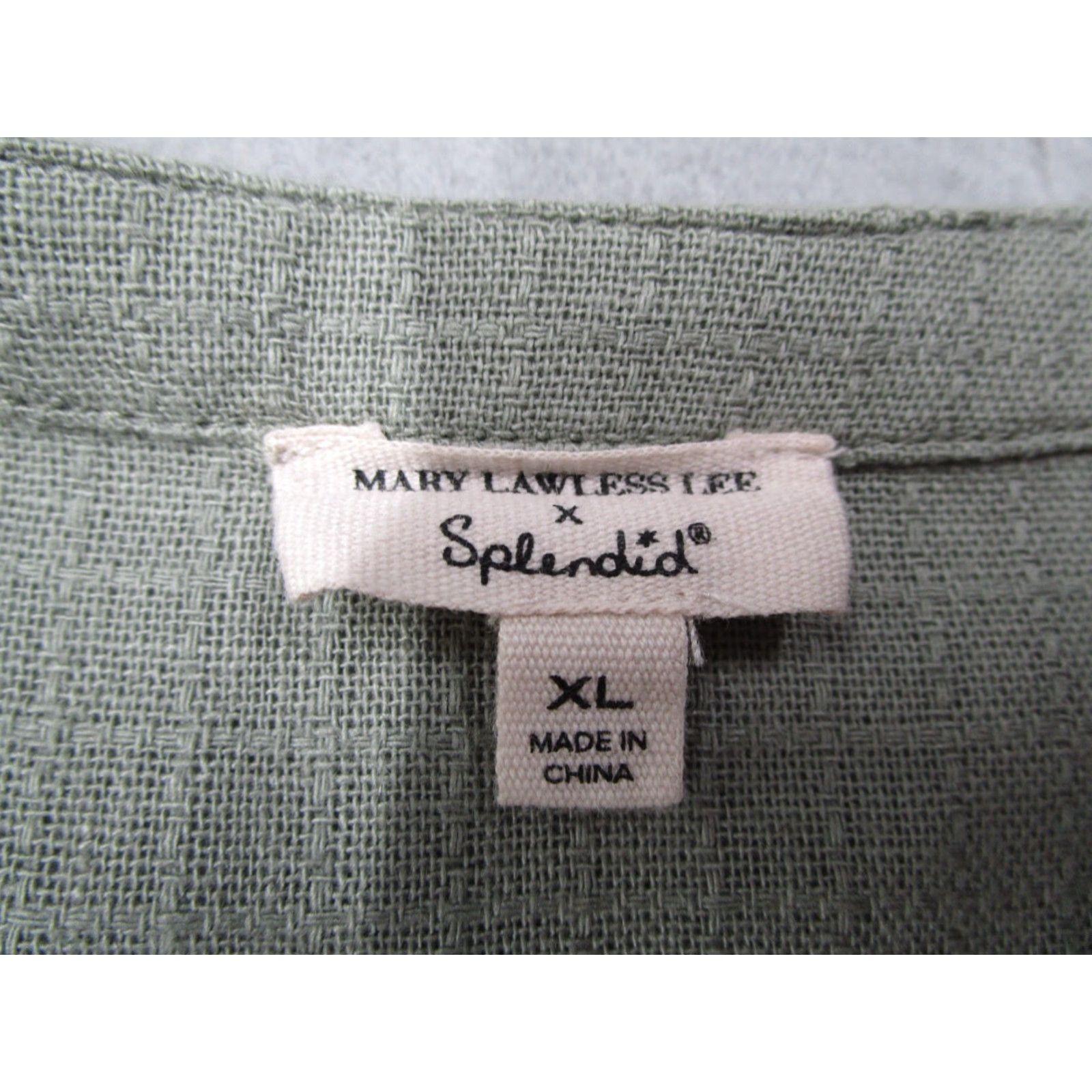 Splendid Splendid Mary Lawless Romper Women XL Green 3/4 Sleeve Linen Blend Size 40" / US 18 - 3 Thumbnail