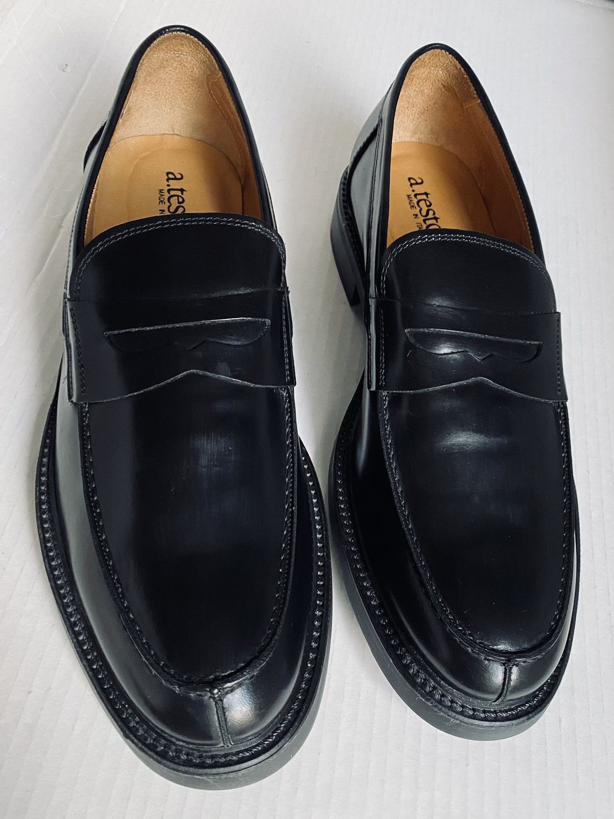 Testoni a.testini 🇮🇹 black abrasivato calf diamante sole loafer NEW Size US 11 / EU 44 - 4 Thumbnail