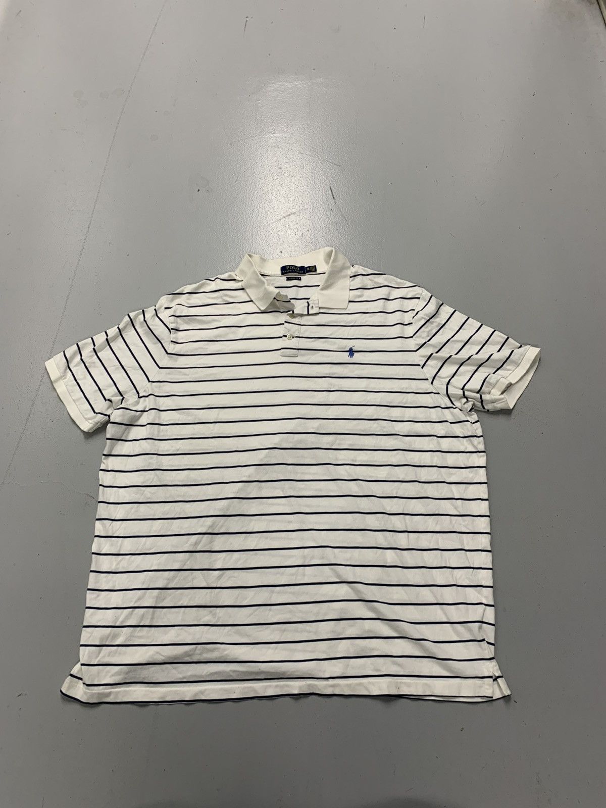 Polo Ralph Lauren Polo Ralph Lauren Navy Stripe Polo Shirt XXL Size US XXL / EU 58 / 5 - 1 Thumbnail