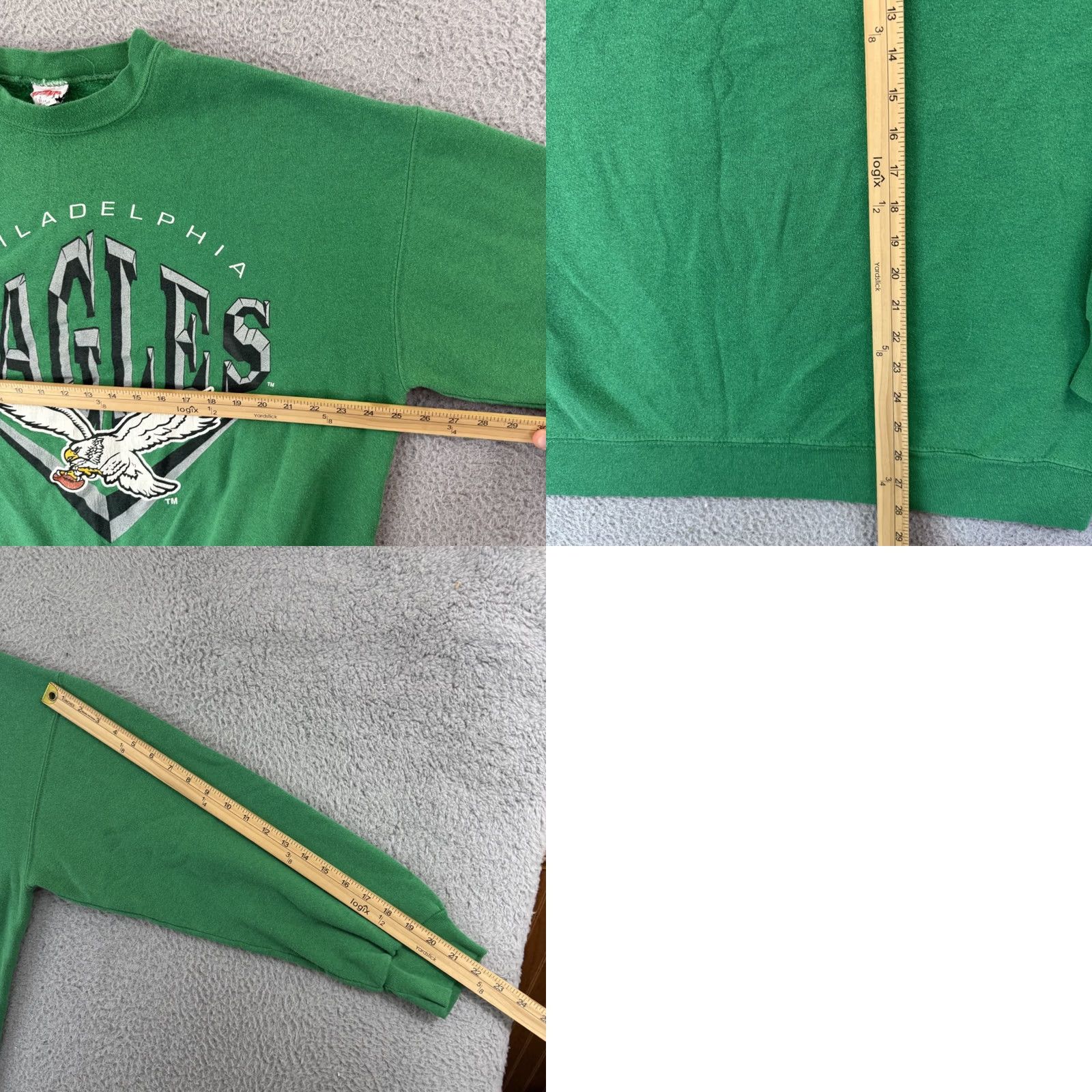 Nutmeg VINTAGE Nutmeg Sweatshirt Team 90s NFL Football Philadelphia Eagles Mens XL Green Graphic Print Crew Neck Pullover Long Sleeve Size US XL / EU 56 / 4 - 8 Thumbnail