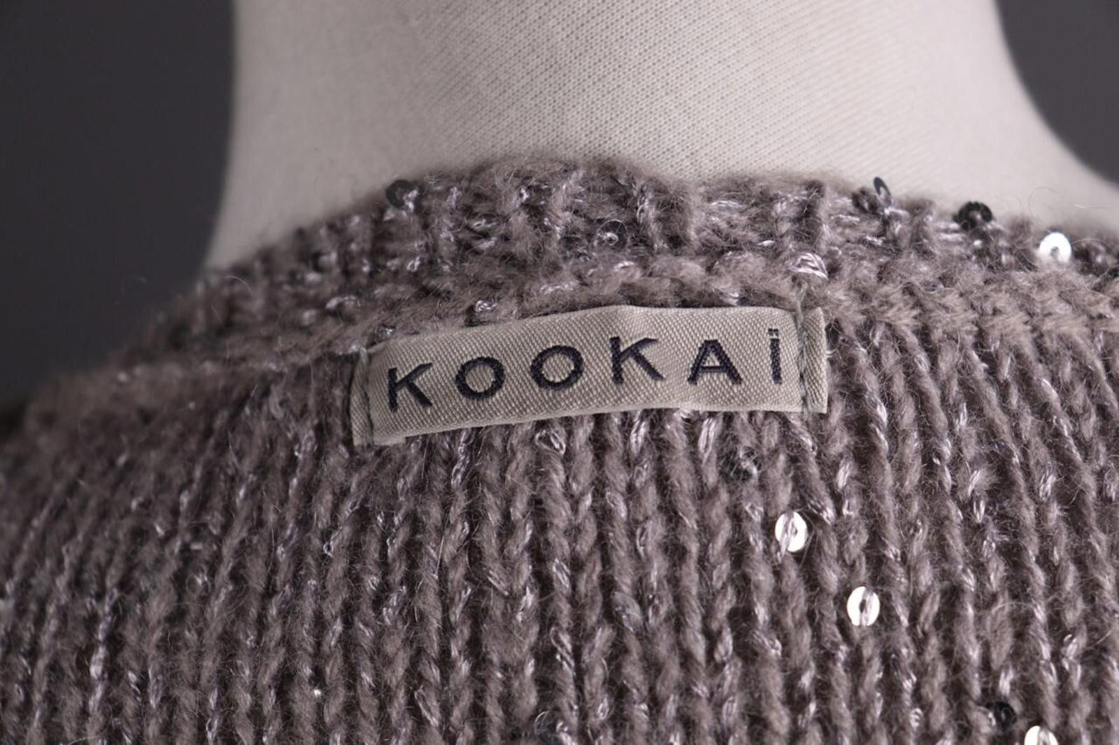 Kokaine Kookai Gray Mohair Wool Sequin Cardigan Sweater Size 1 / S Size M / US 6-8 / IT 42-44 - 8 Thumbnail