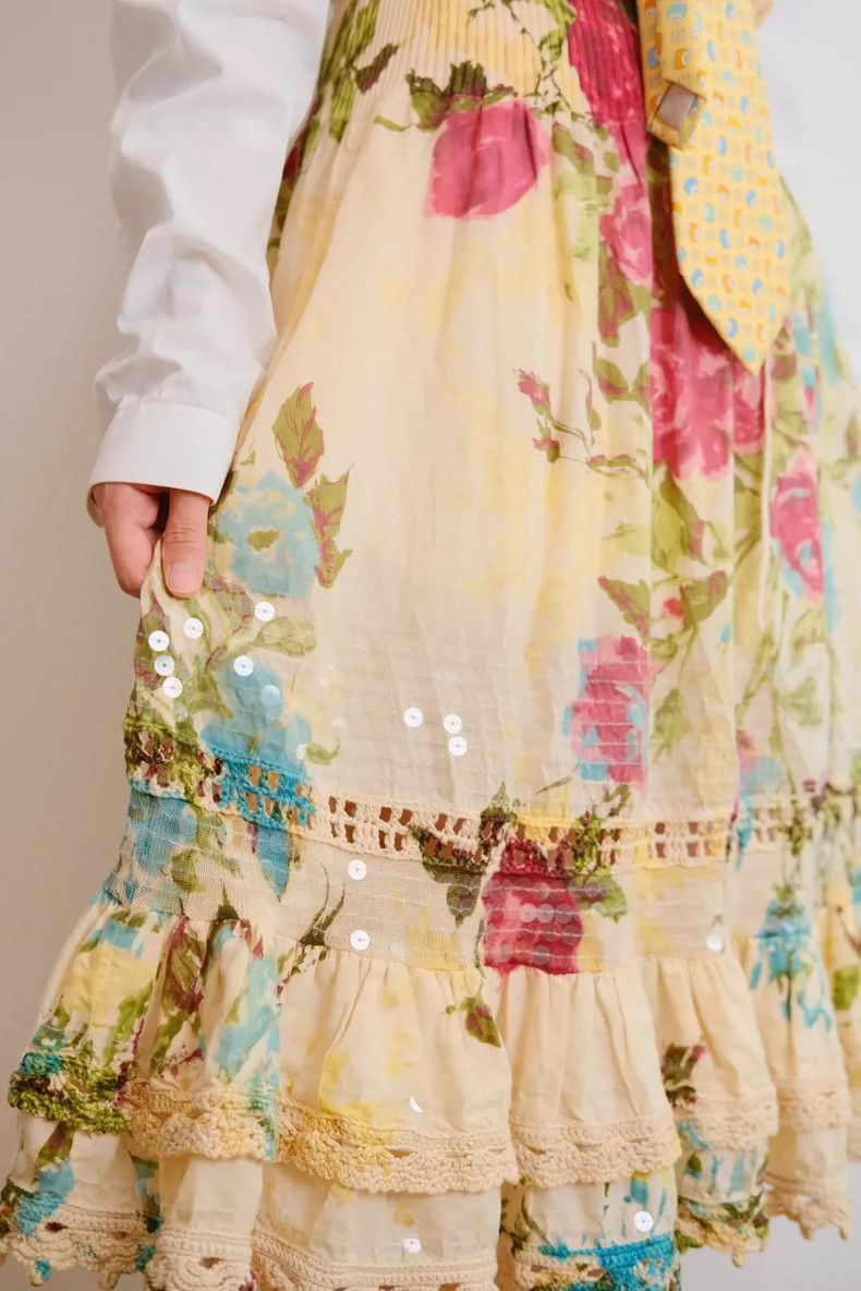 Kenzo KENZO sizeM Romantic half skirt with exotic materials Size 25" / US 0 / IT 36 - 1 Thumbnail