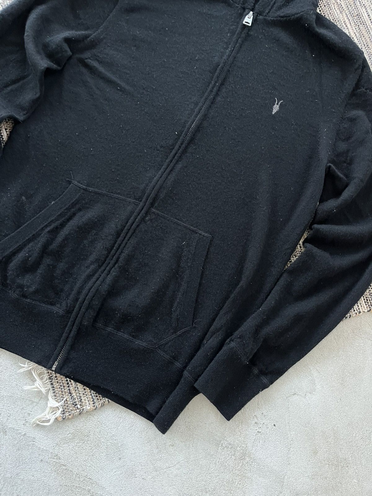 Allsaints Vintage Allsaints Black Merino Wool Zip Hoodie Punk Opium Size US M / EU 48-50 / 2 - 6 Thumbnail