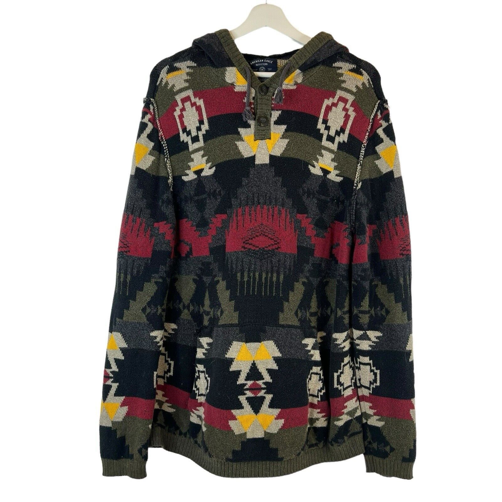 American Eagle Outfitters Y2K American Eagle Size M Hoodie Sweater Aztec Southwest Size US M / EU 48-50 / 2 - 1 Thumbnail