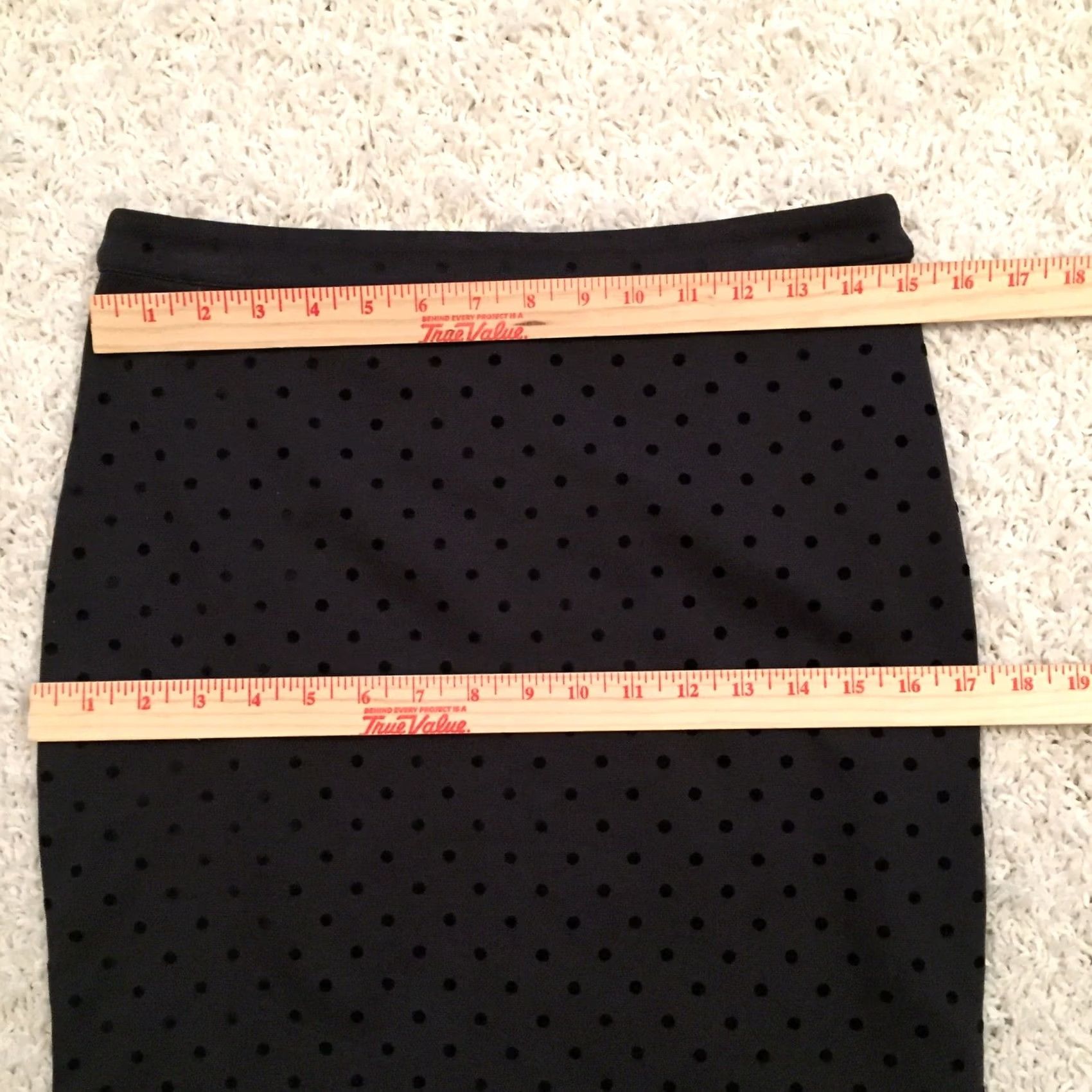 Loft LOFT Skirt Womens 2 Black Pencil Size Polka Dot Knee Length Stretchy Unlined Size 26" / US 2 / IT 38 - 3 Thumbnail