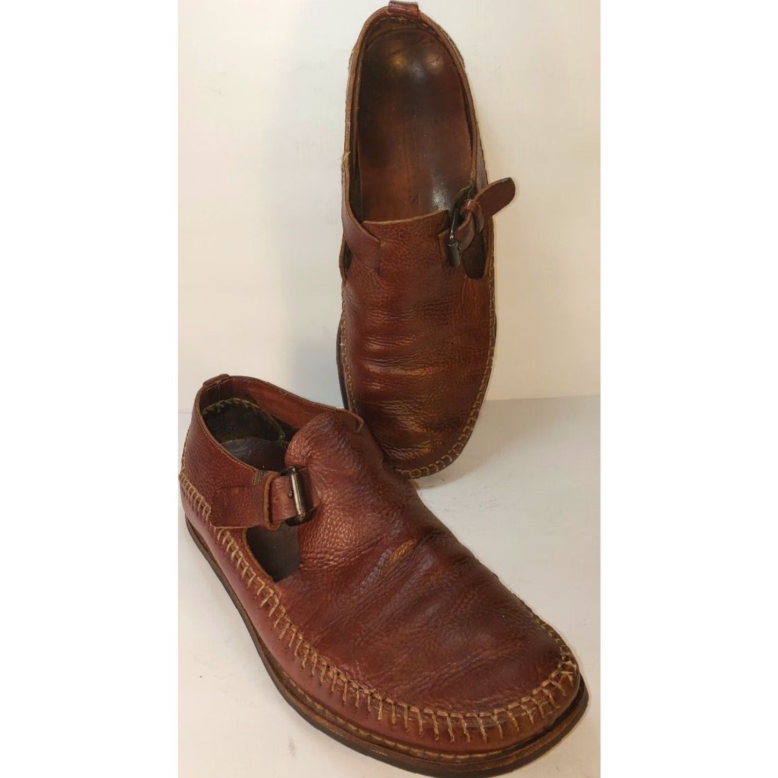 Cole Haan VINTAGE Cole Haan Hand Sewn Flats Loafer Mens 8.5M Brown Leather Buckle, Hand Sewn Flat Shoes Mens 8.5M Brown Leather Buckle, Something Different Size US 9 / EU 42 - 2 Thumbnail