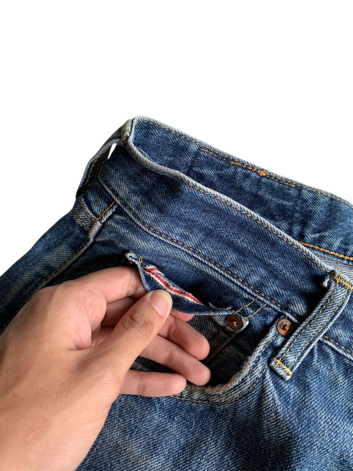 If Six Was Nine VINTAGE EDWIN 505 SELVEDGE BAGGY MUDWASH DISTRESSED DENIM Size US 29 - 11 Thumbnail