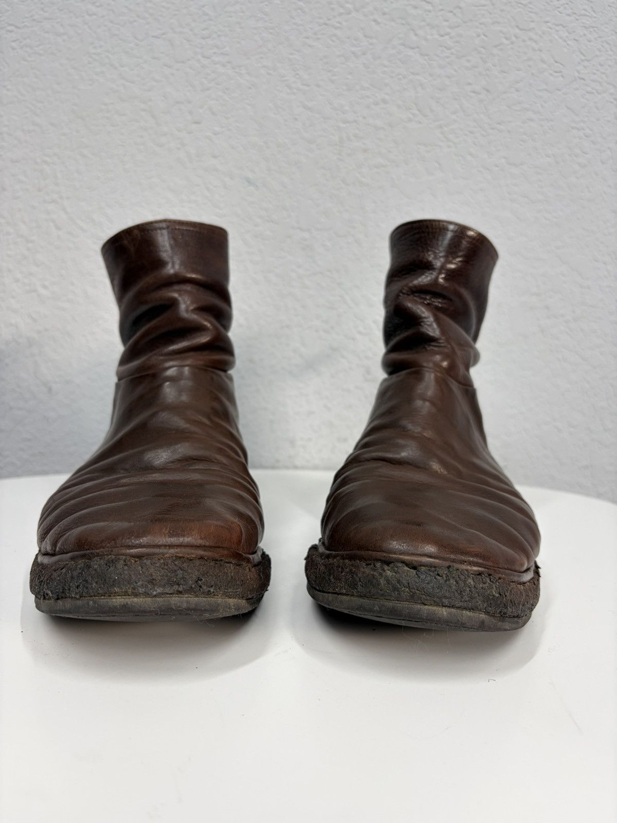 Hedi Slimane Vintage Y2K Guidi CCP Style Distressed Leather Biker Boots Size US 9 / EU 42 - 7 Thumbnail