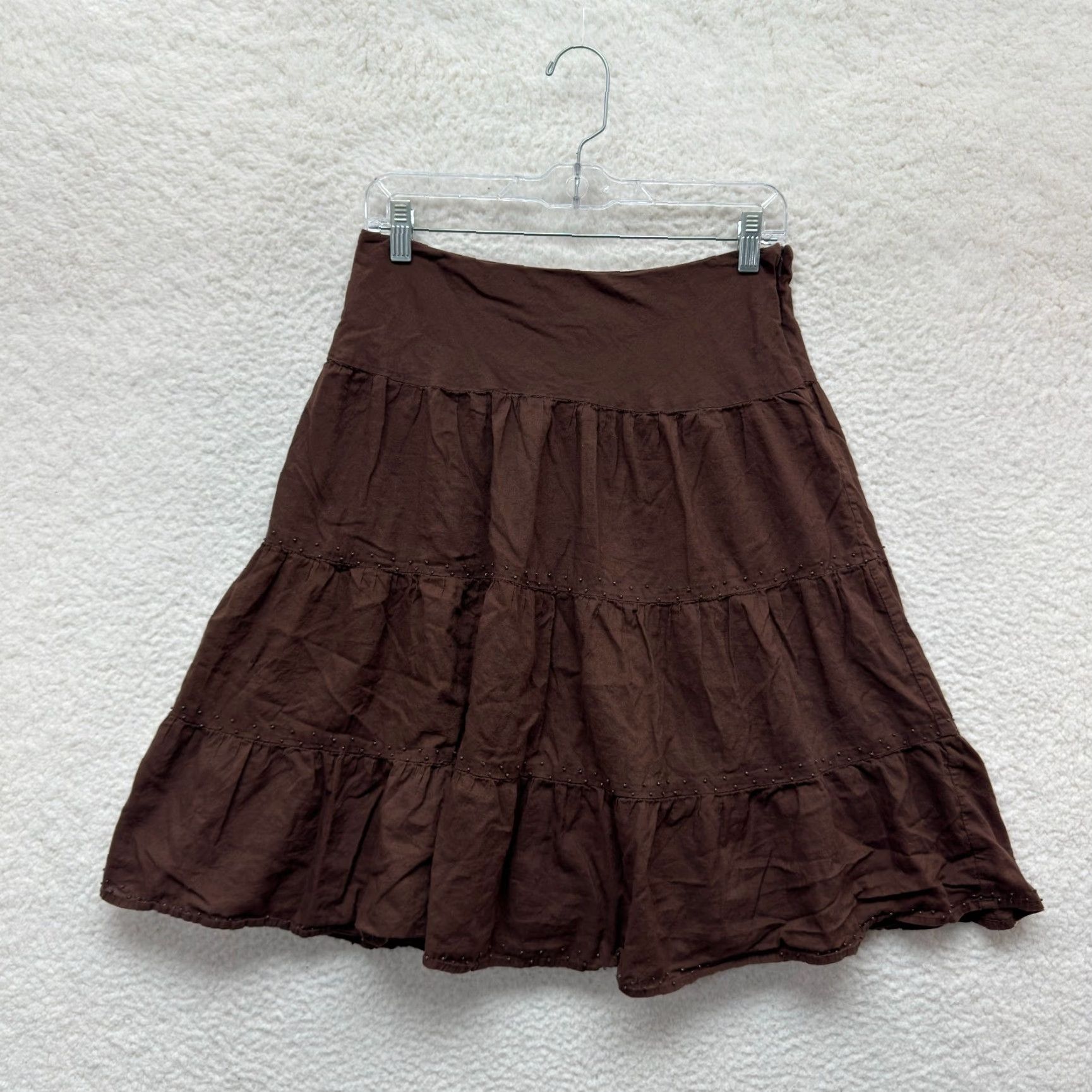 Jones New York VINTAGE Jones New York Y2K Prairie Midi Skirt 6 Medium Brown Boho Fairy Grunge Whimsigoth Womens Size 28" / US 6 / IT 42 - 2 Thumbnail